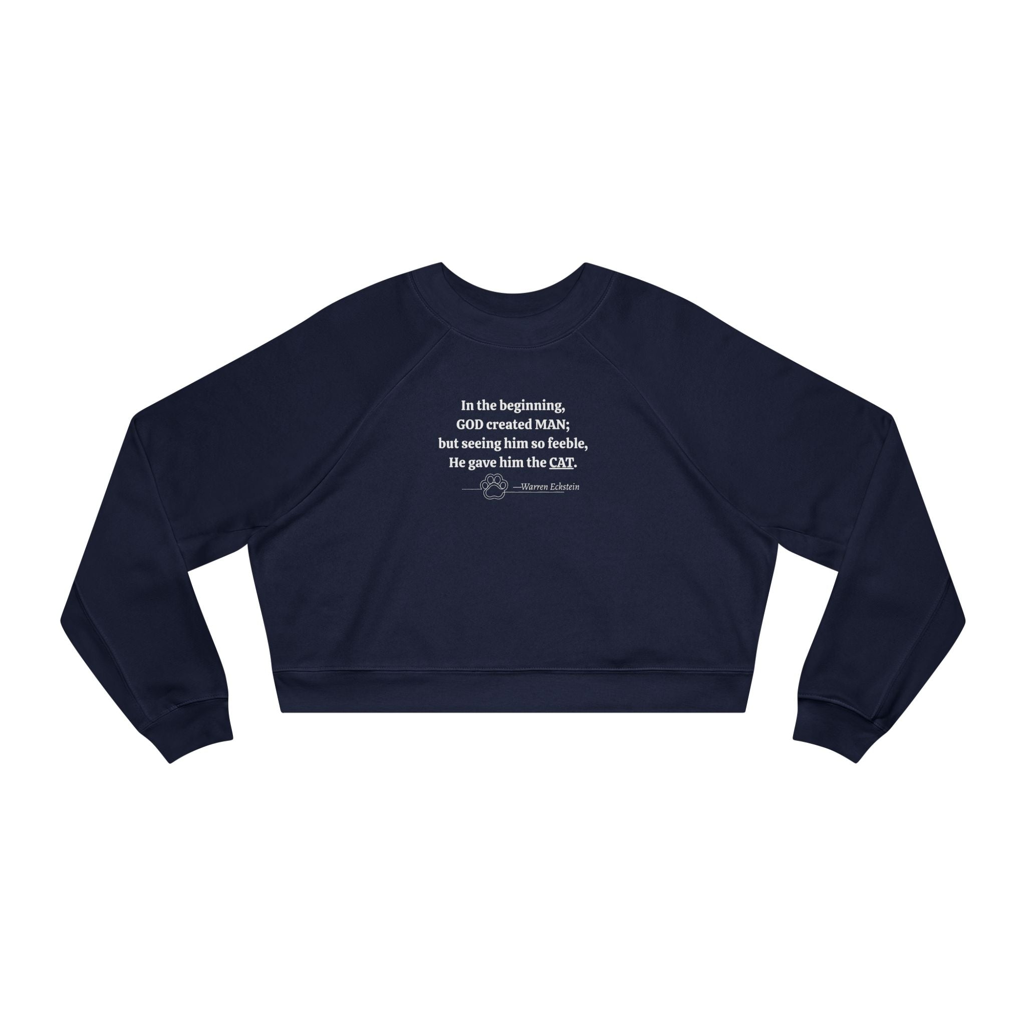 Trendy Cropped Fleece Pullover - God Created Cats - Clothing, Sweatshirts, Crop - EpiAl's Shop