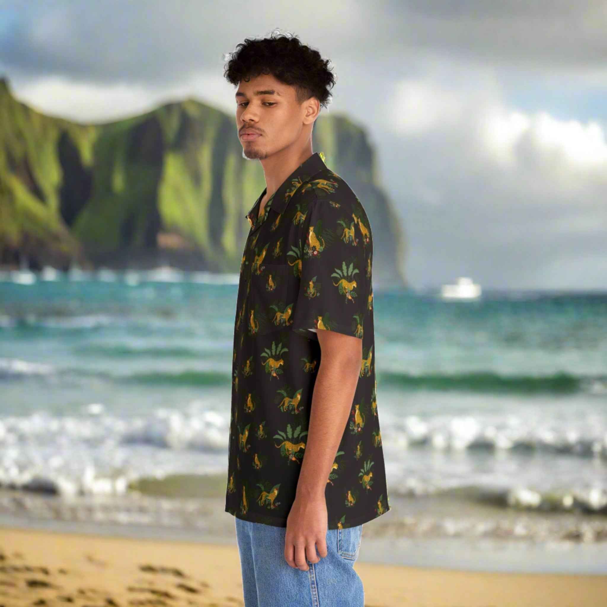 Tropical Wild Cat Men's Hawaiian Shirt - EpiAl's Shop