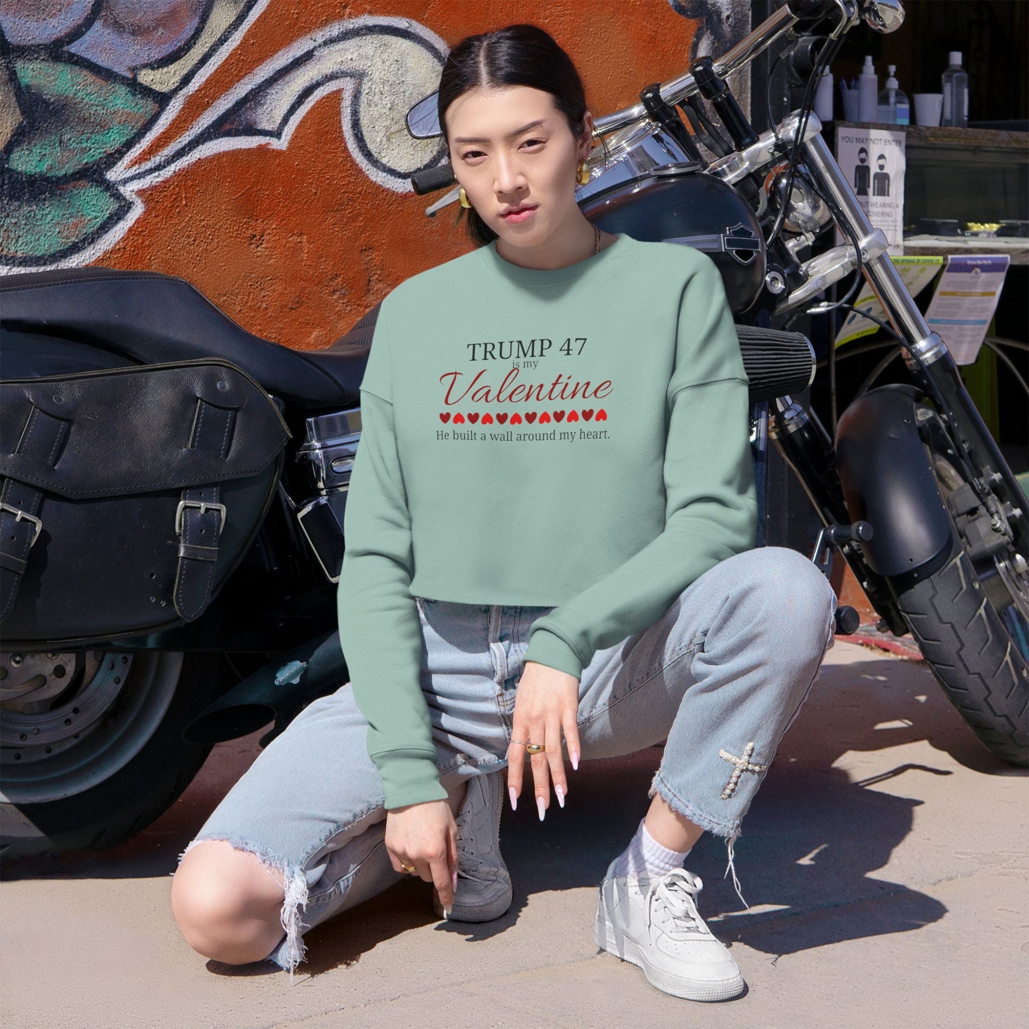 Trump 47 is my Valentine Women's Cropped Sweatshirt - Clothing, Sweatshirts, Crop - EpiAl's Shop