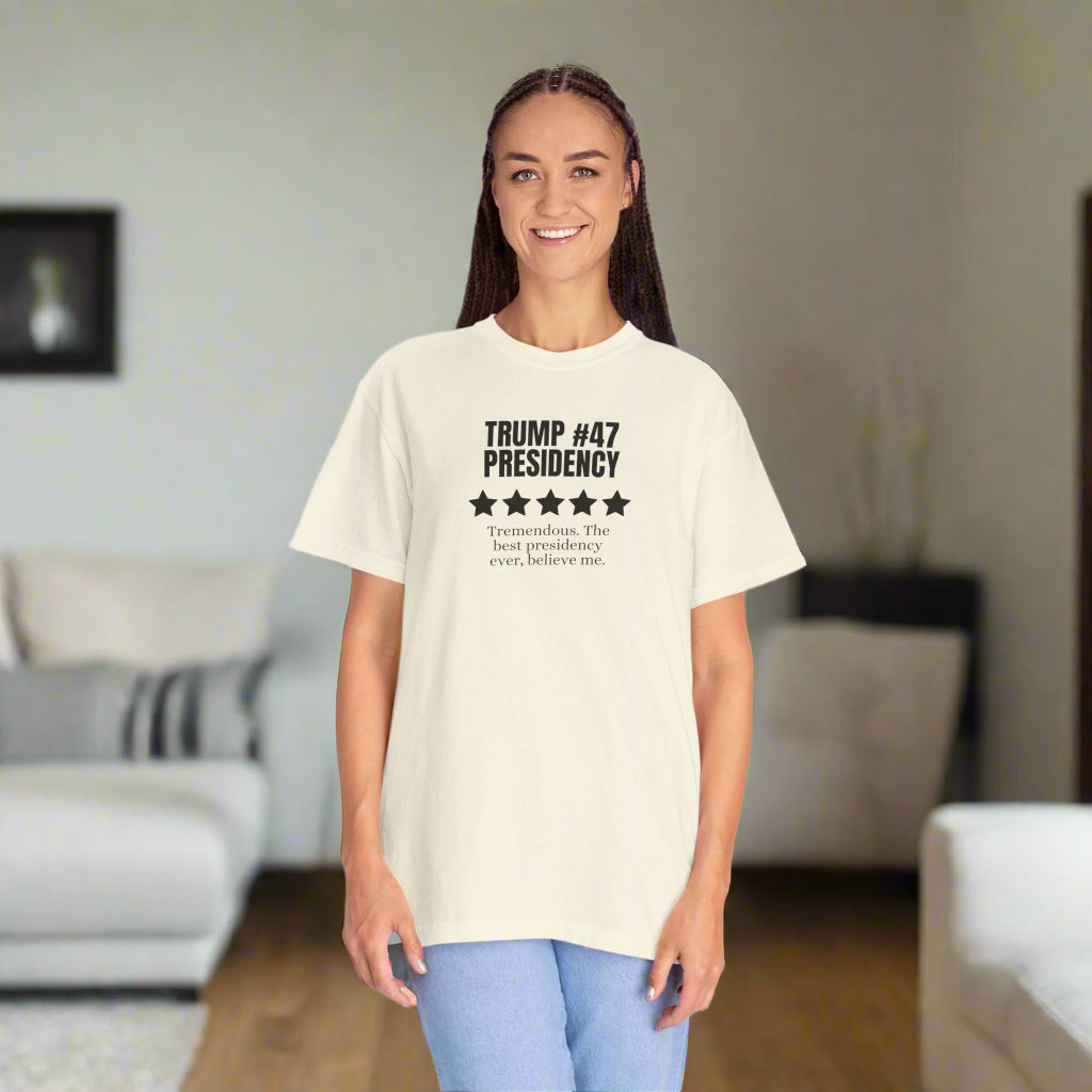 Trump 47 Presidency Five Star Review Unisex Garment - Dyed T-shirt - Clothing, T-shirts - EpiAl's Shop