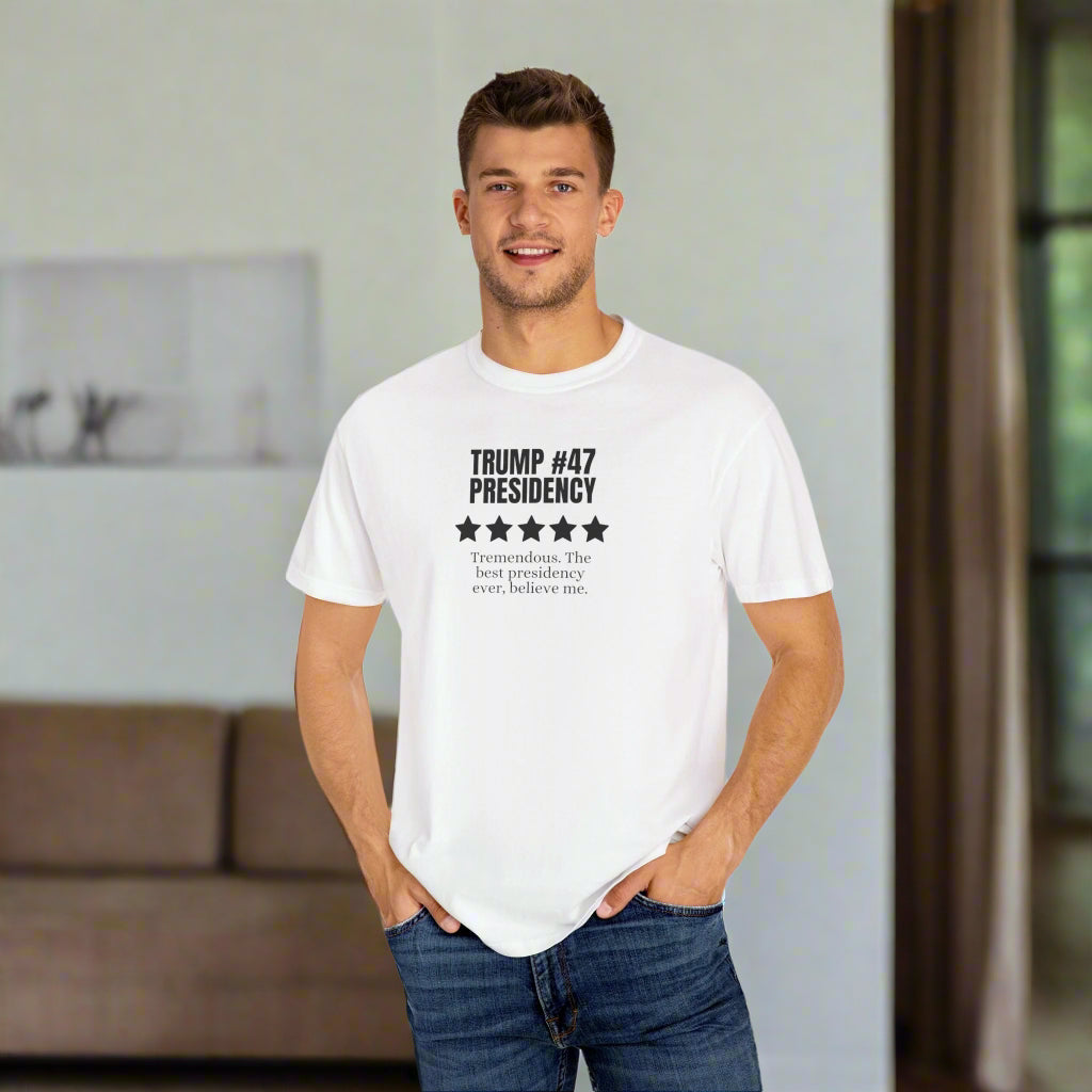 Trump 47 Presidency Five Star Review Unisex Garment - Dyed T-shirt - Clothing, T-shirts - EpiAl's Shop