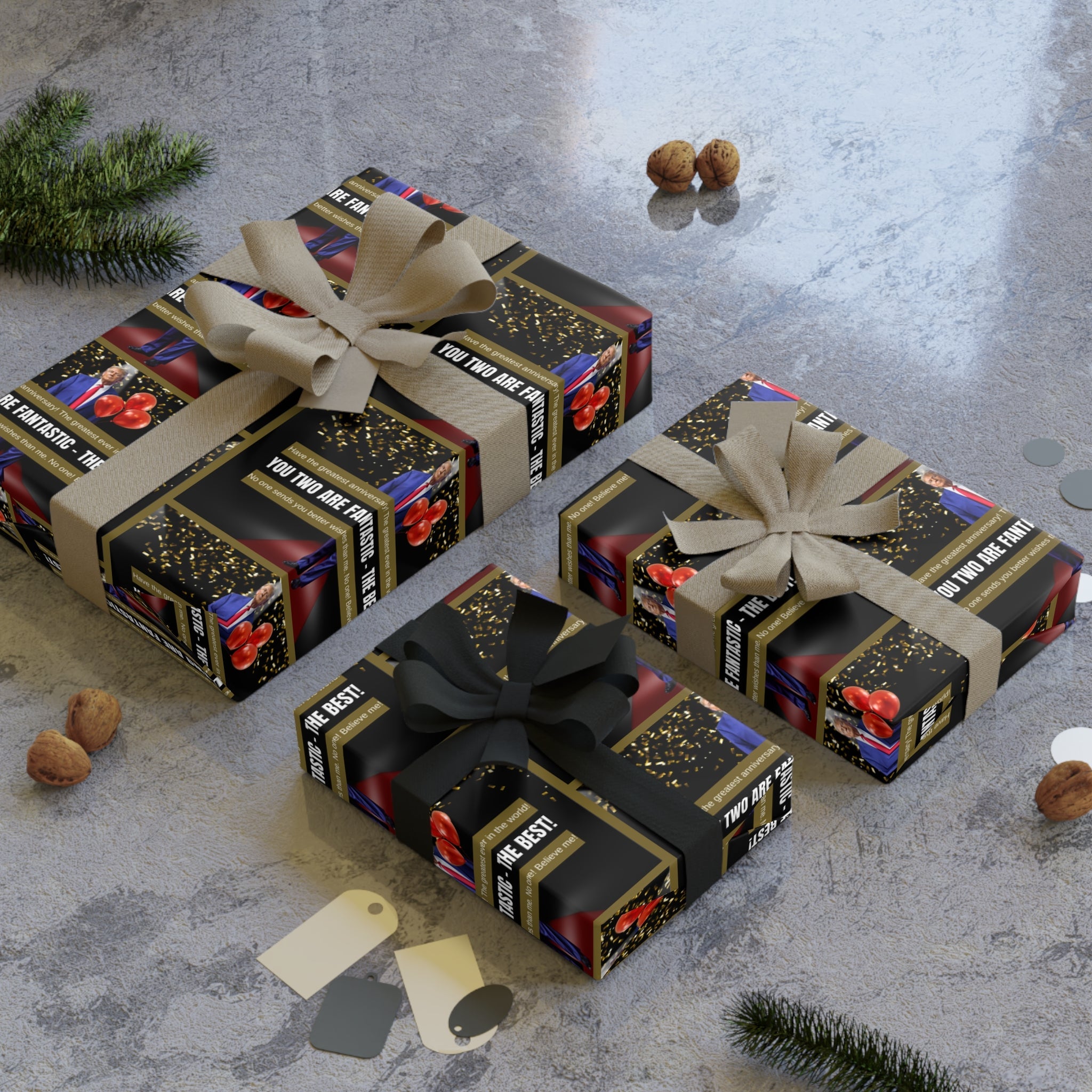 Trump Anniversary Best Wishes Gift Wrapping Paper Rolls, 1pc - Paper Products, Gift Wrapping Paper - EpiAl's Shop