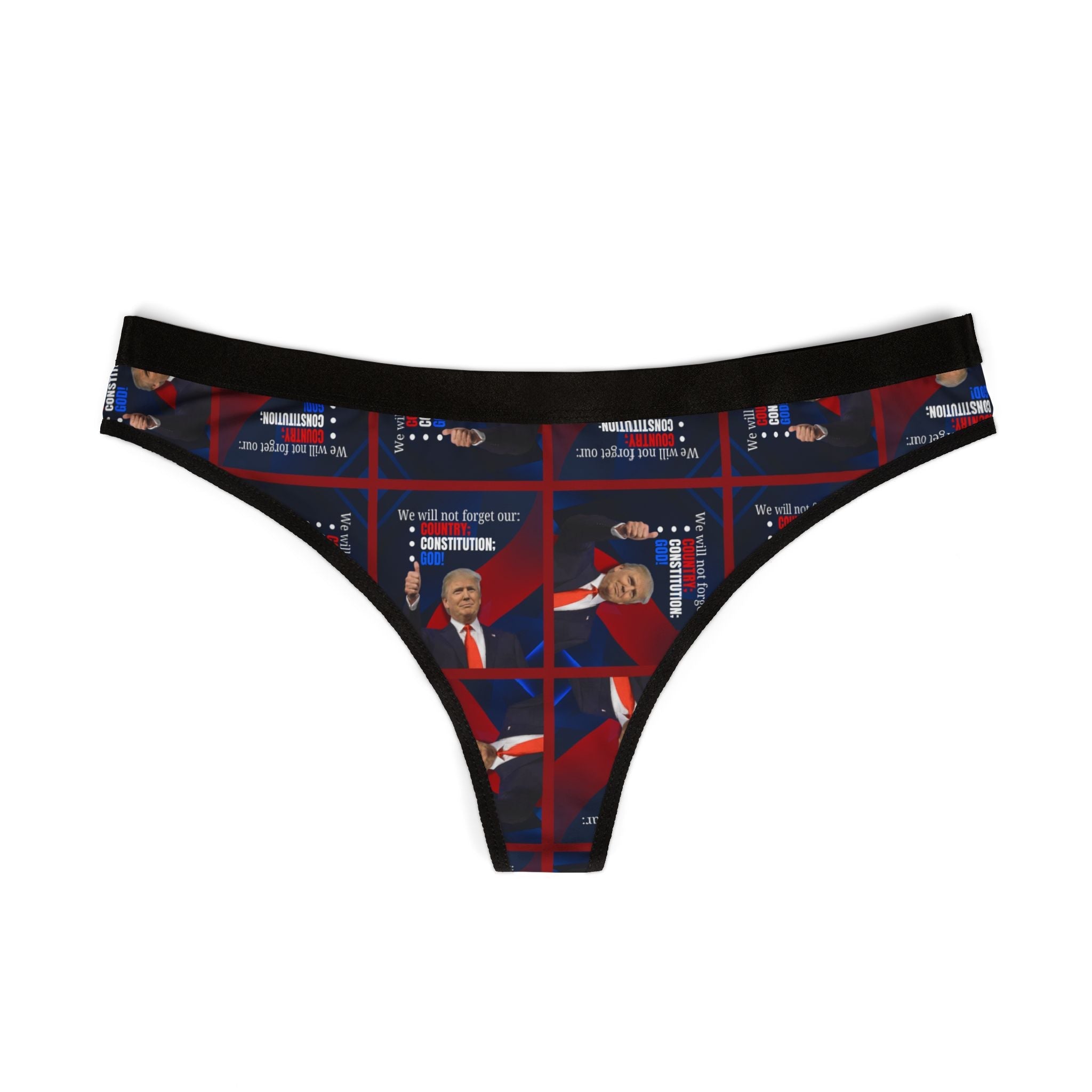 Trump Country Constitution God Pattern Women's Thongs - Clothing, Underwear - EpiAl's Shop