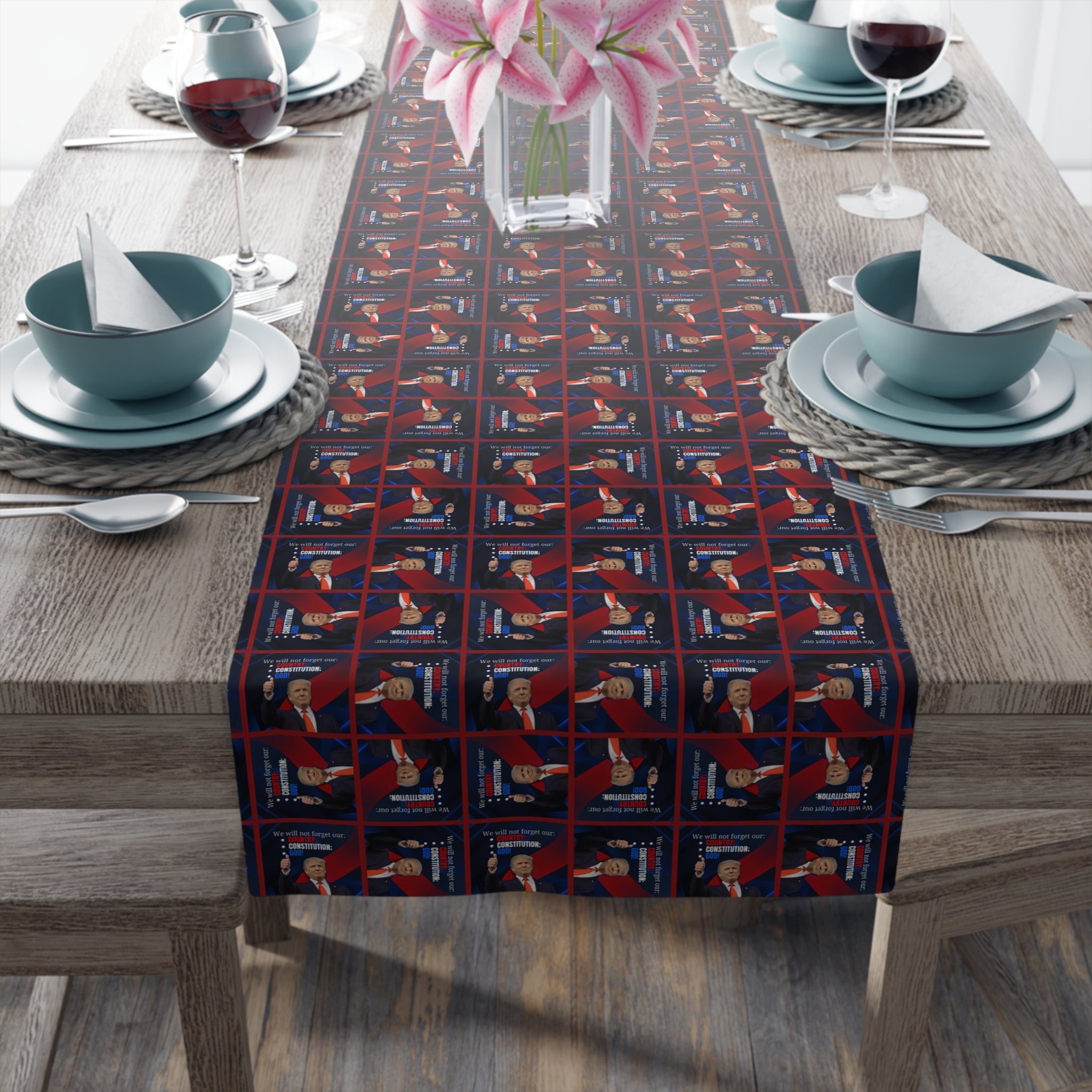 Trump Country Constitution God Table Runner - Decor, Dining, Table Decor - EpiAl's Shop