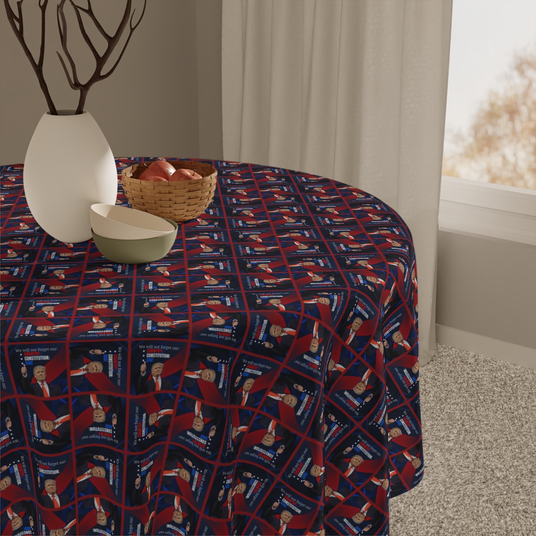 Trump Country Constitution God Tablecloth - Decor, Dining, Table Decor - EpiAl's Shop