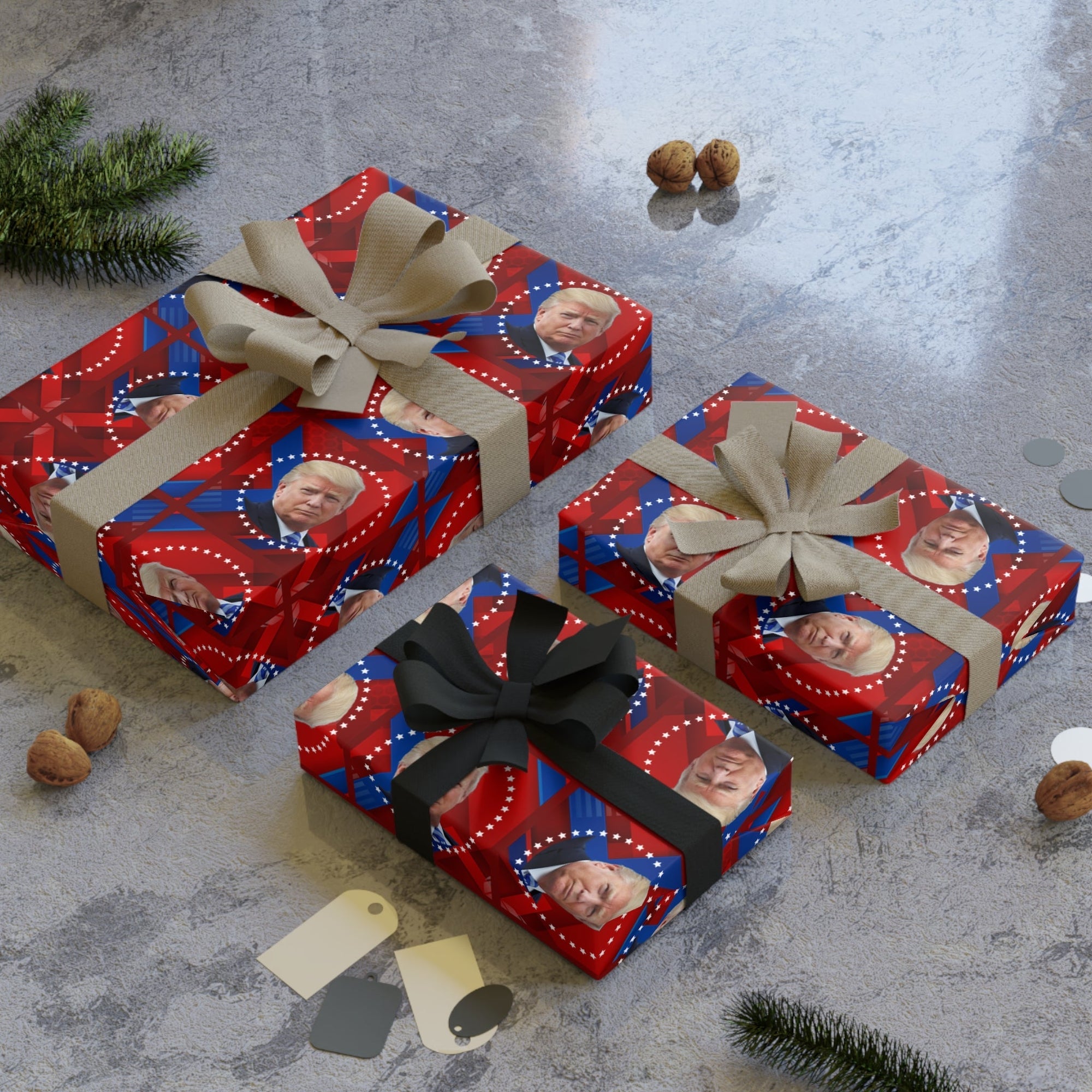 Trump Gift Wrapping Paper Roll - Perfect for Patriotic Celebrations - Paper Products, Gift Wrapping Paper - EpiAl's Shop