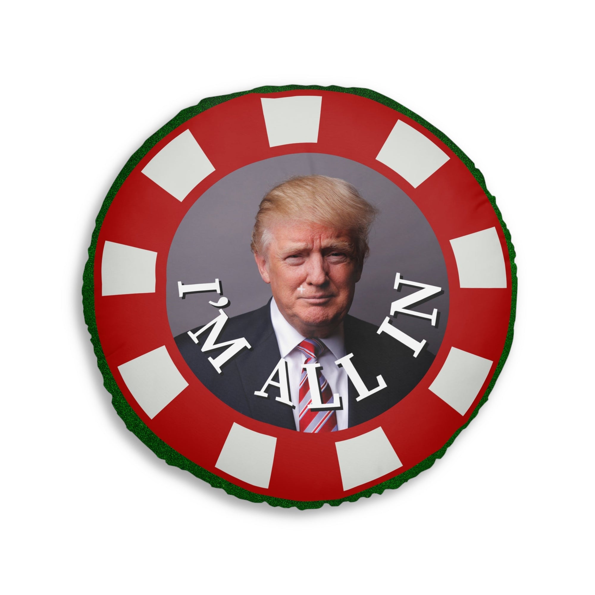 Trump - Inspired Round Tufted Floor Pillow - "I'm All In" - Decor, Home, Pillows - EpiAl's Shop