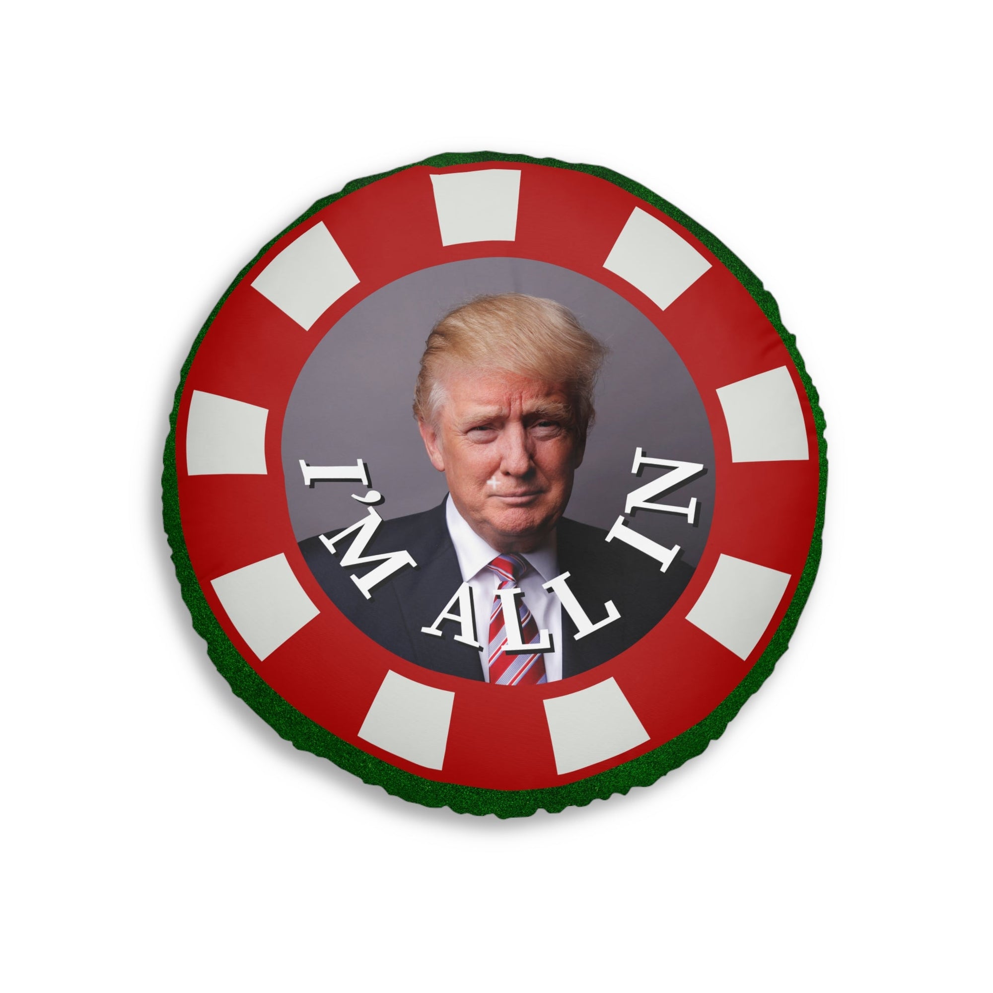 Trump - Inspired Round Tufted Floor Pillow - "I'm All In" - Decor, Home, Pillows - EpiAl's Shop