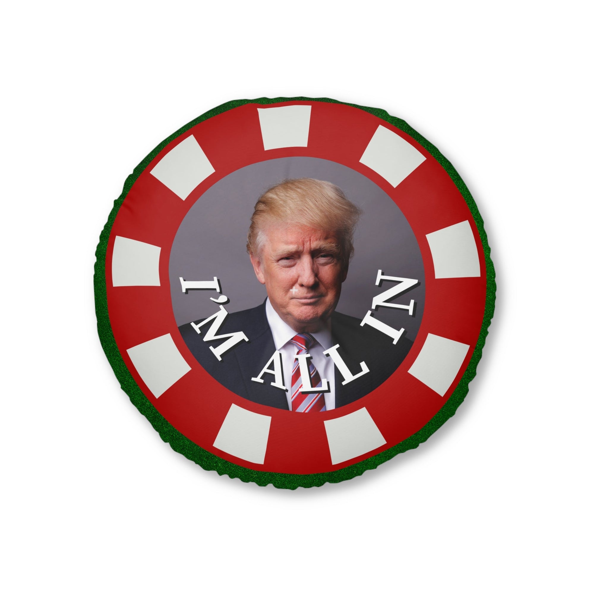 Trump - Inspired Round Tufted Floor Pillow - "I'm All In" - Decor, Home, Pillows - EpiAl's Shop