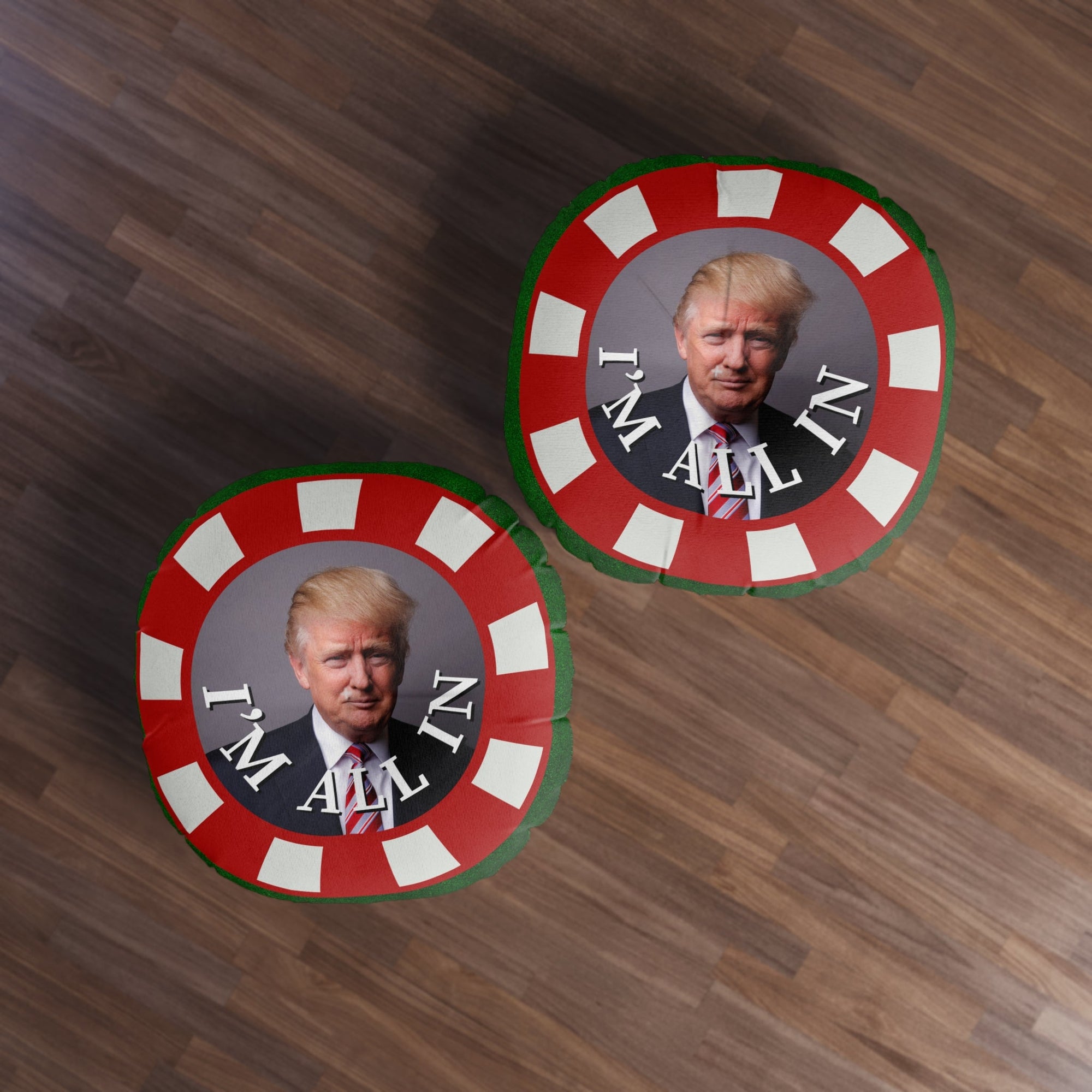 Trump - Inspired Round Tufted Floor Pillow - "I'm All In" - Decor, Home, Pillows - EpiAl's Shop