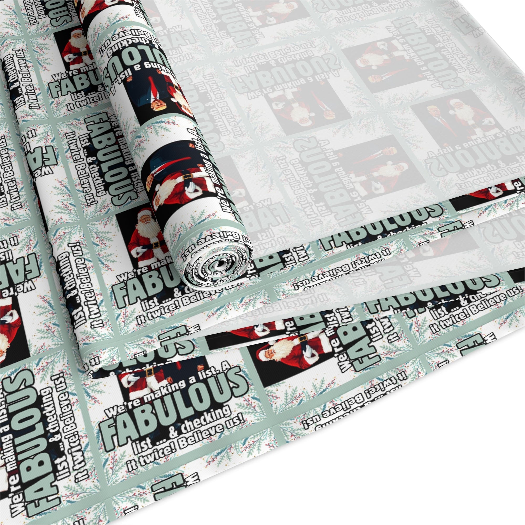 Trump Santa Fabulous List Christmas Table Runner - Decor, Dining, Table Decor - EpiAl's Shop