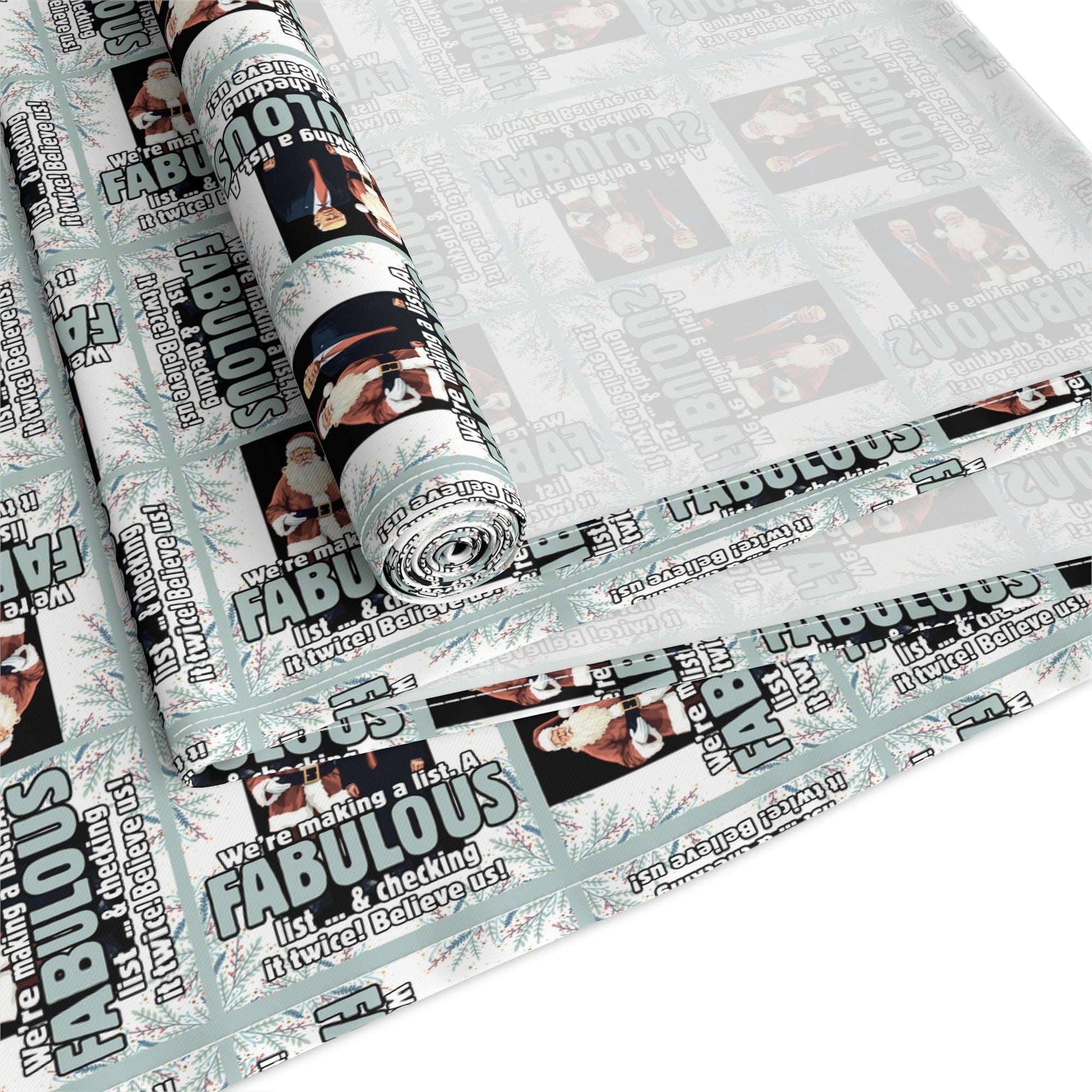Trump Santa Fabulous List Christmas Table Runner - Decor, Dining, Table Decor - EpiAl's Shop