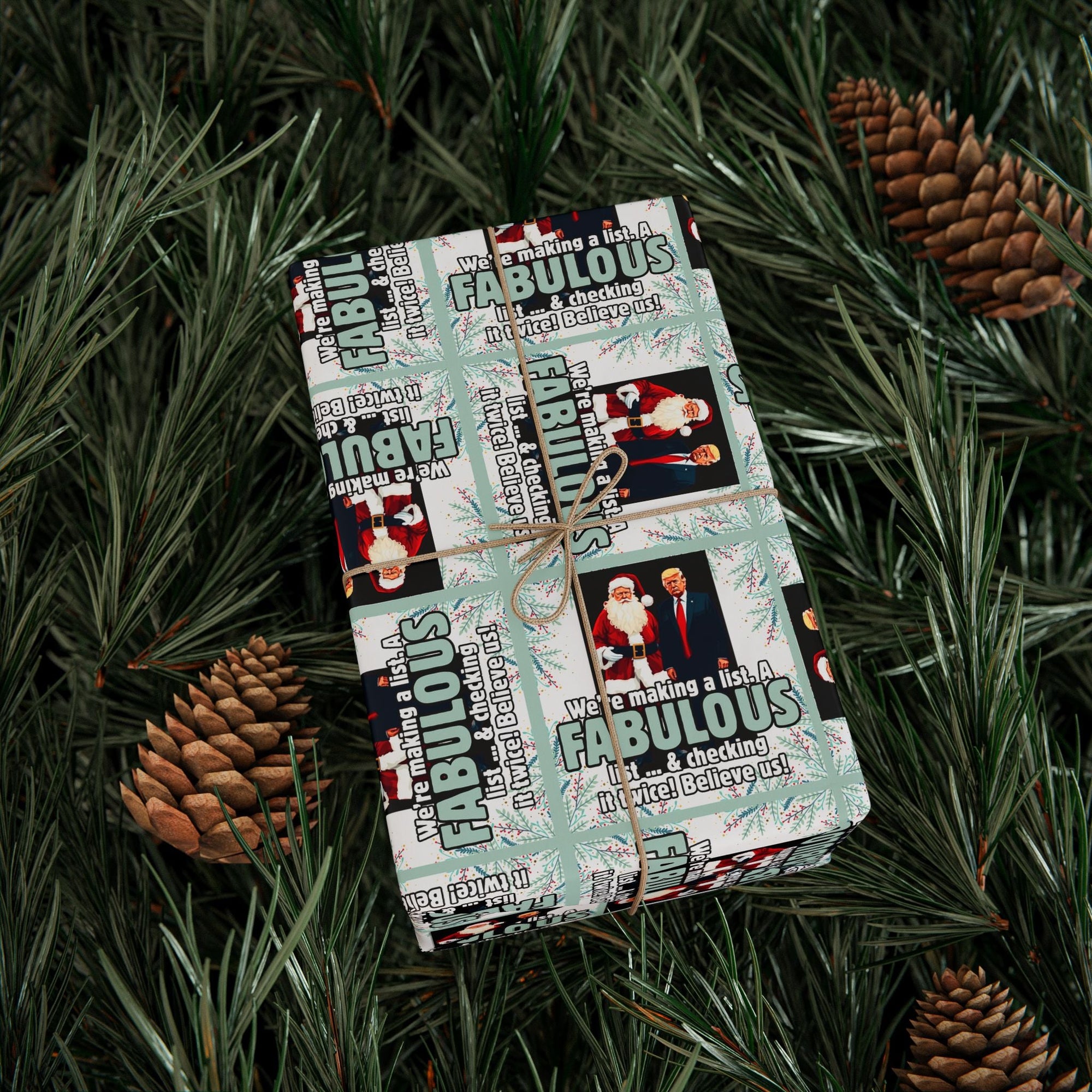 Trump Santa Fabulous List Wrapping Paper Roll - Paper Products, Gift Wrapping Paper - EpiAl's Shop