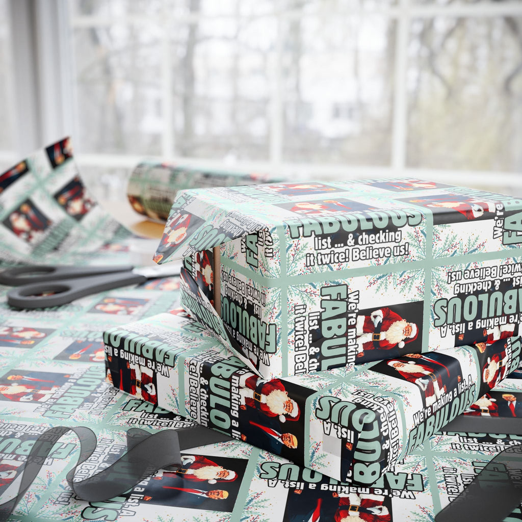 Trump Santa Fabulous List Wrapping Paper Roll - Paper Products, Gift Wrapping Paper - EpiAl's Shop