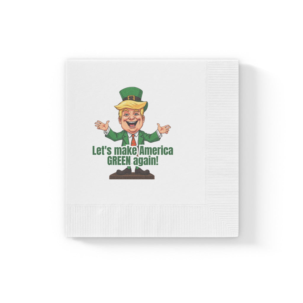Trump St. Patrick's Day White Coined Napkins - Paper Products, Napkins - EpiAl's Shop