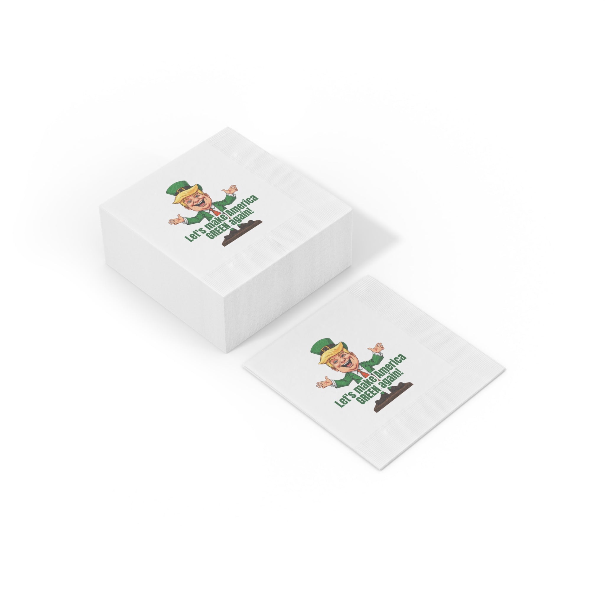 Trump St. Patrick's Day White Coined Napkins - Paper Products, Napkins - EpiAl's Shop