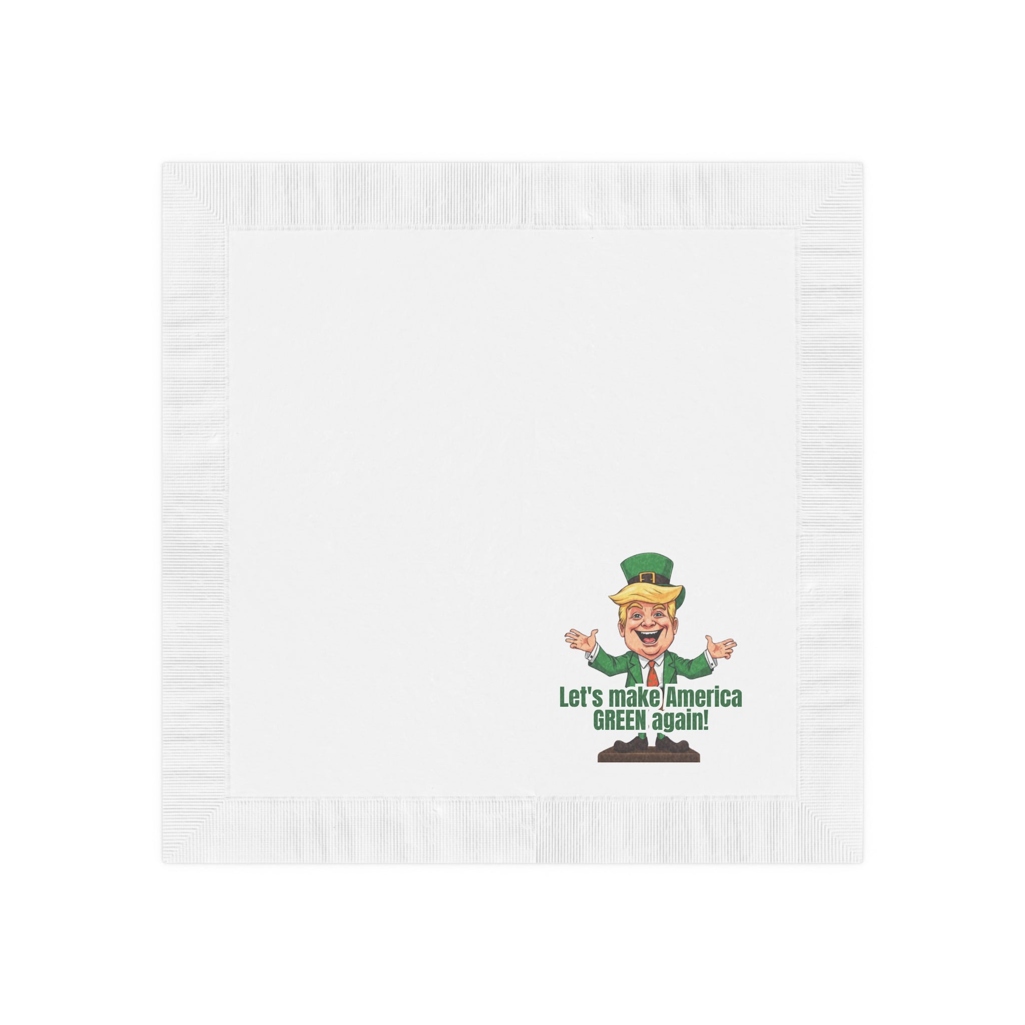 Trump St. Patrick's Day White Coined Napkins - Paper Products, Napkins - EpiAl's Shop