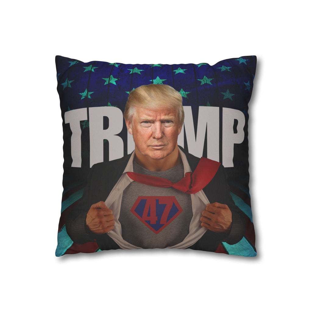 Trump Superhero Faux Suede Pillowcase - Patriotic Home Decor - Decor, Home, Pillows - EpiAl's Shop