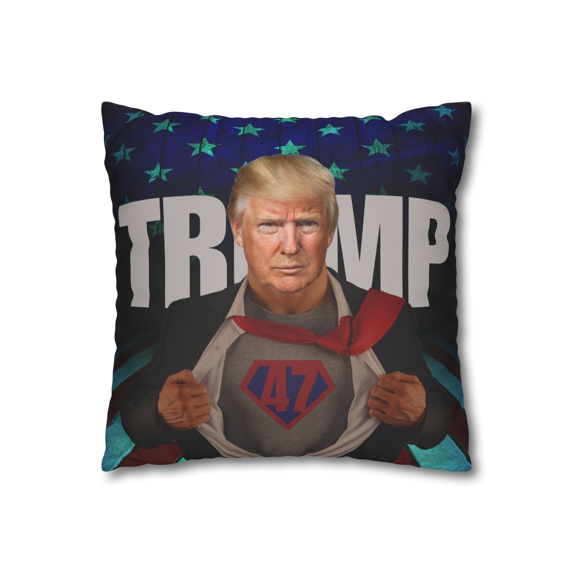 Trump Superhero Faux Suede Pillowcase - Patriotic Home Decor - Decor, Home, Pillows - EpiAl's Shop