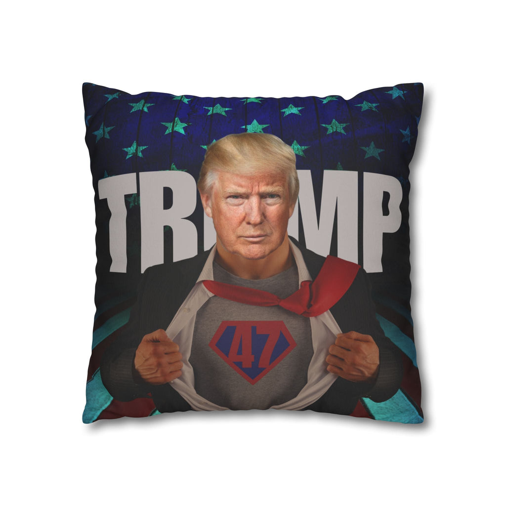 Trump Superhero Faux Suede Pillowcase - Patriotic Home Decor - Decor, Home, Pillows - EpiAl's Shop