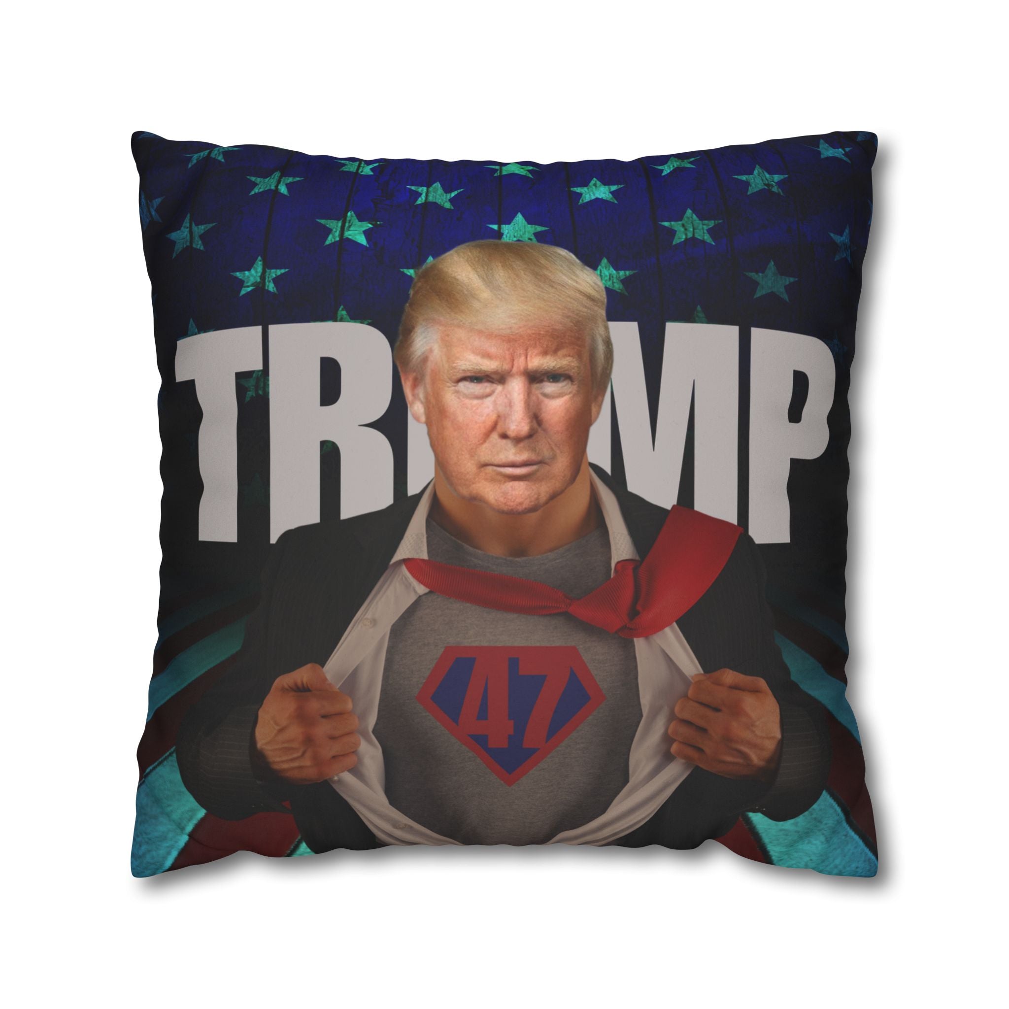 Trump Superhero Faux Suede Pillowcase - Patriotic Home Decor - Decor, Home, Pillows - EpiAl's Shop