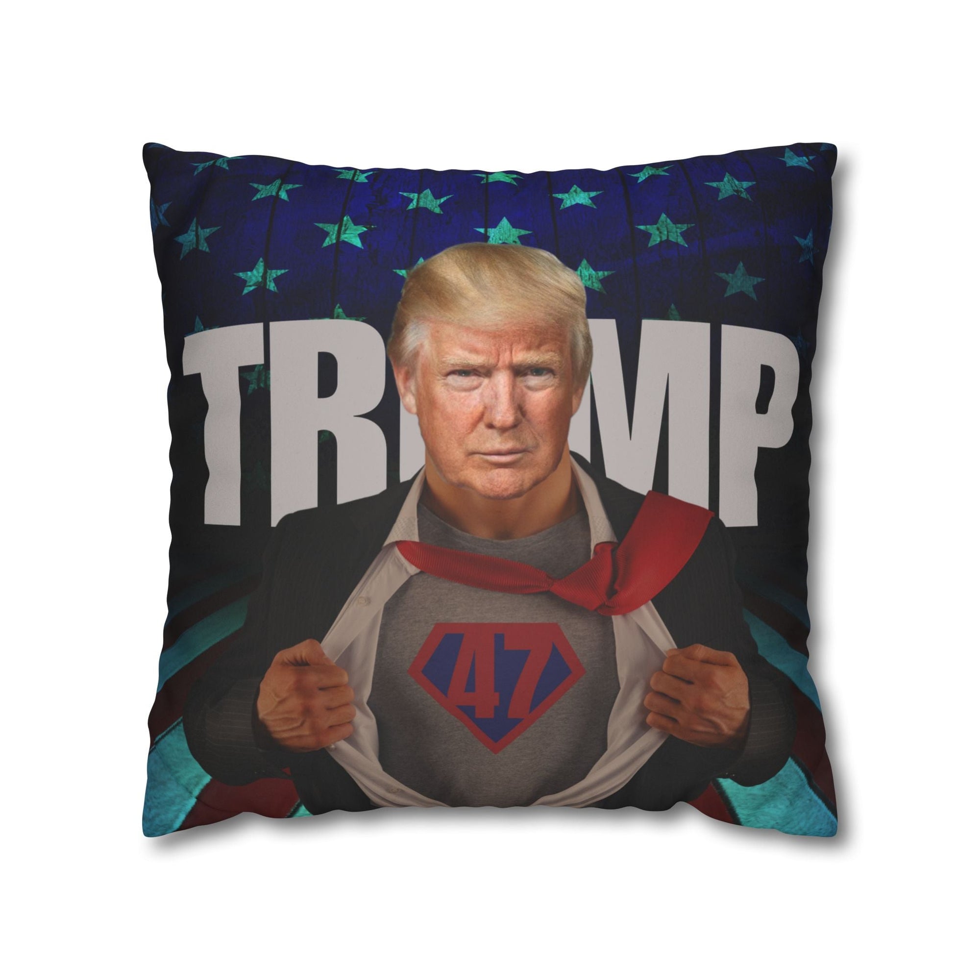 Trump Superhero Faux Suede Pillowcase - Patriotic Home Decor - Decor, Home, Pillows - EpiAl's Shop