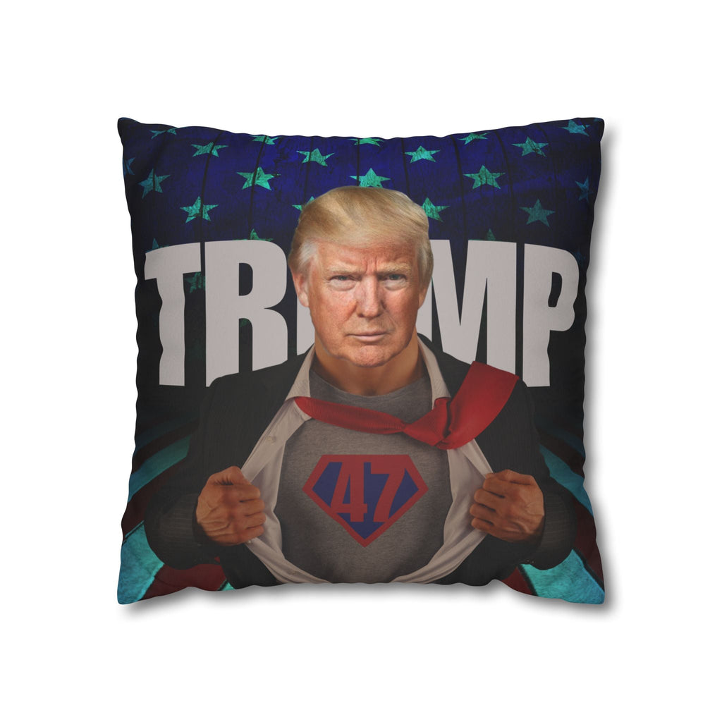 Trump Superhero Faux Suede Pillowcase - Patriotic Home Decor - Decor, Home, Pillows - EpiAl's Shop