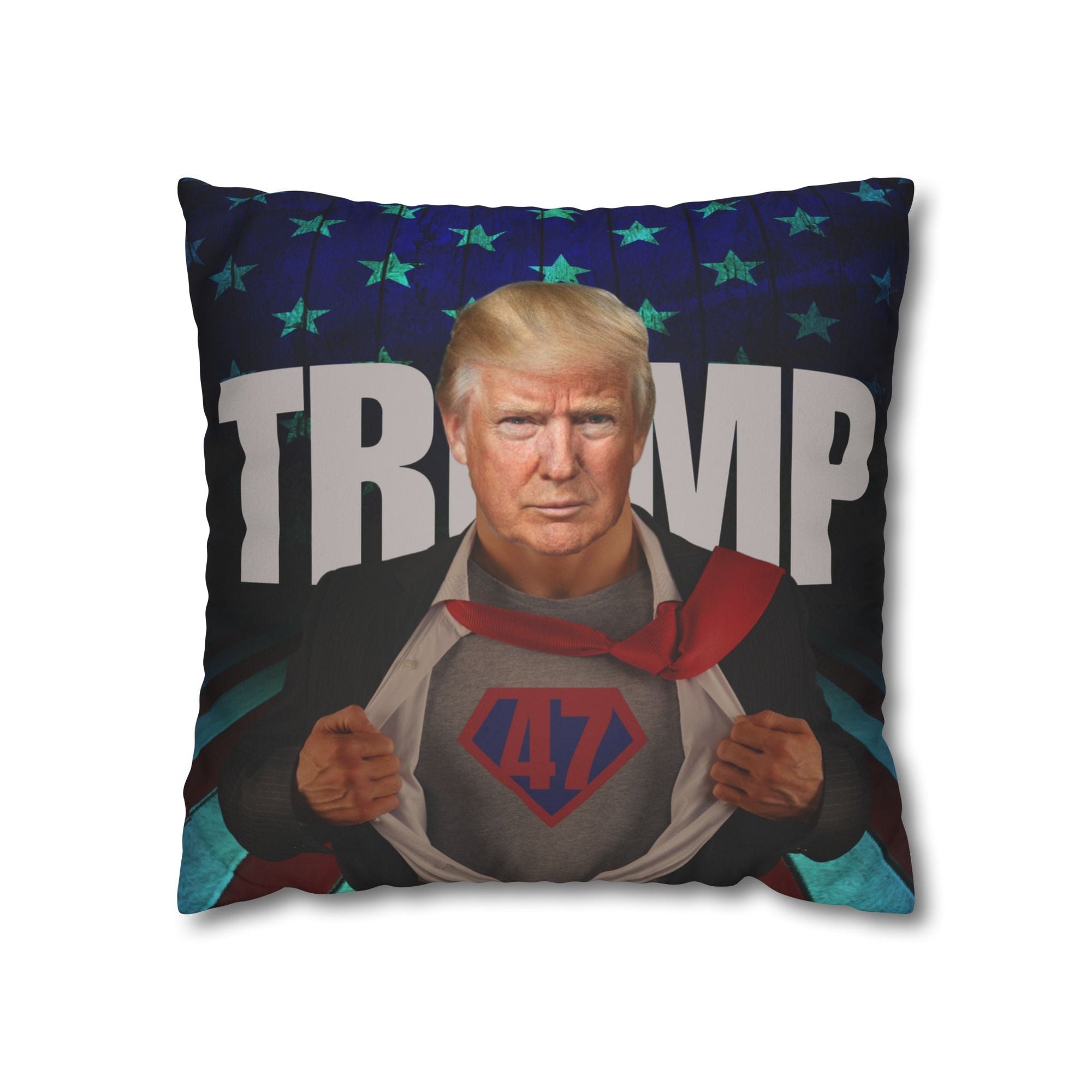 Trump Superhero Faux Suede Pillowcase - Patriotic Home Decor - Decor, Home, Pillows - EpiAl's Shop