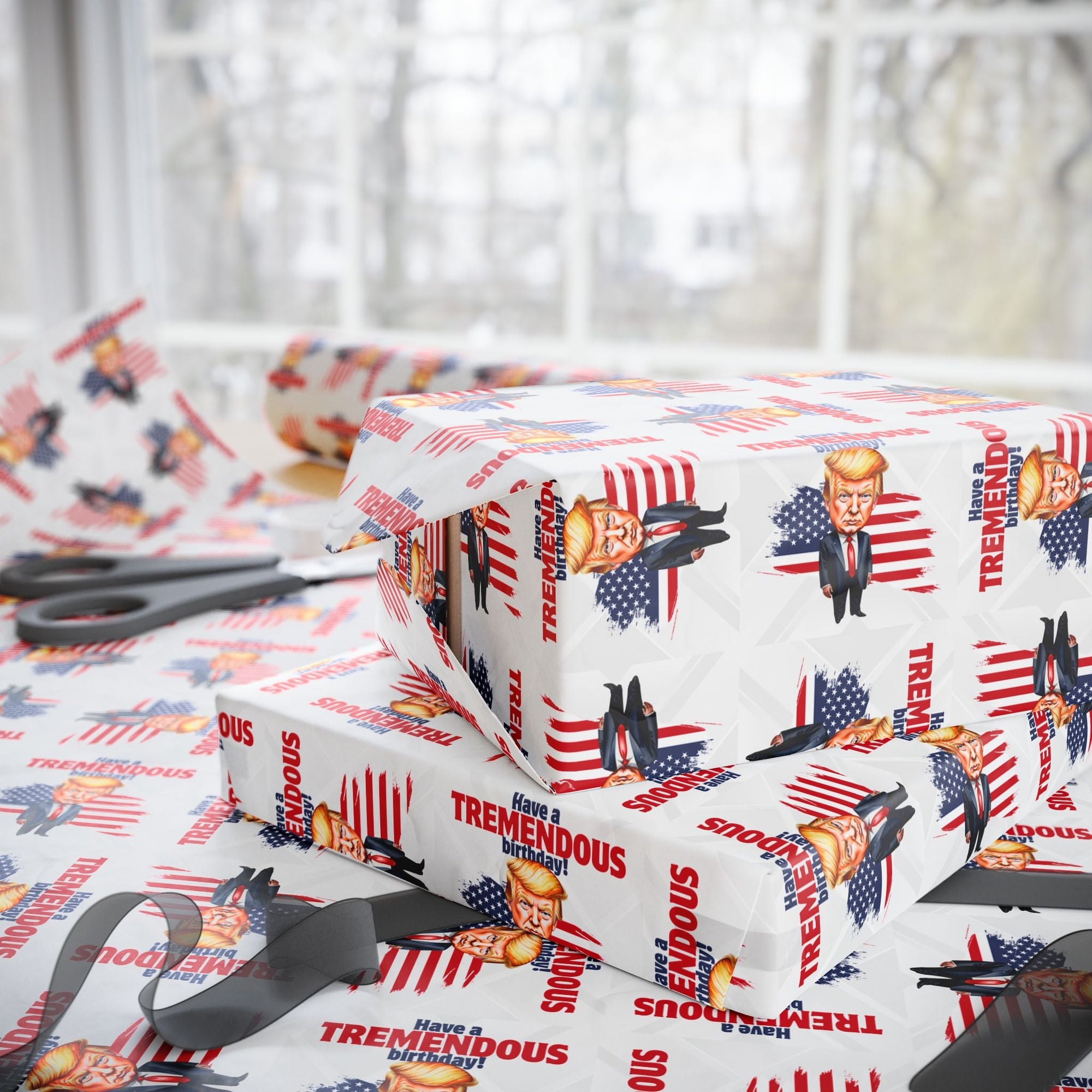Trump Tremendous Birthday Gift Wrapping Paper - Paper Products, Gift Wrapping Paper - EpiAl's Shop