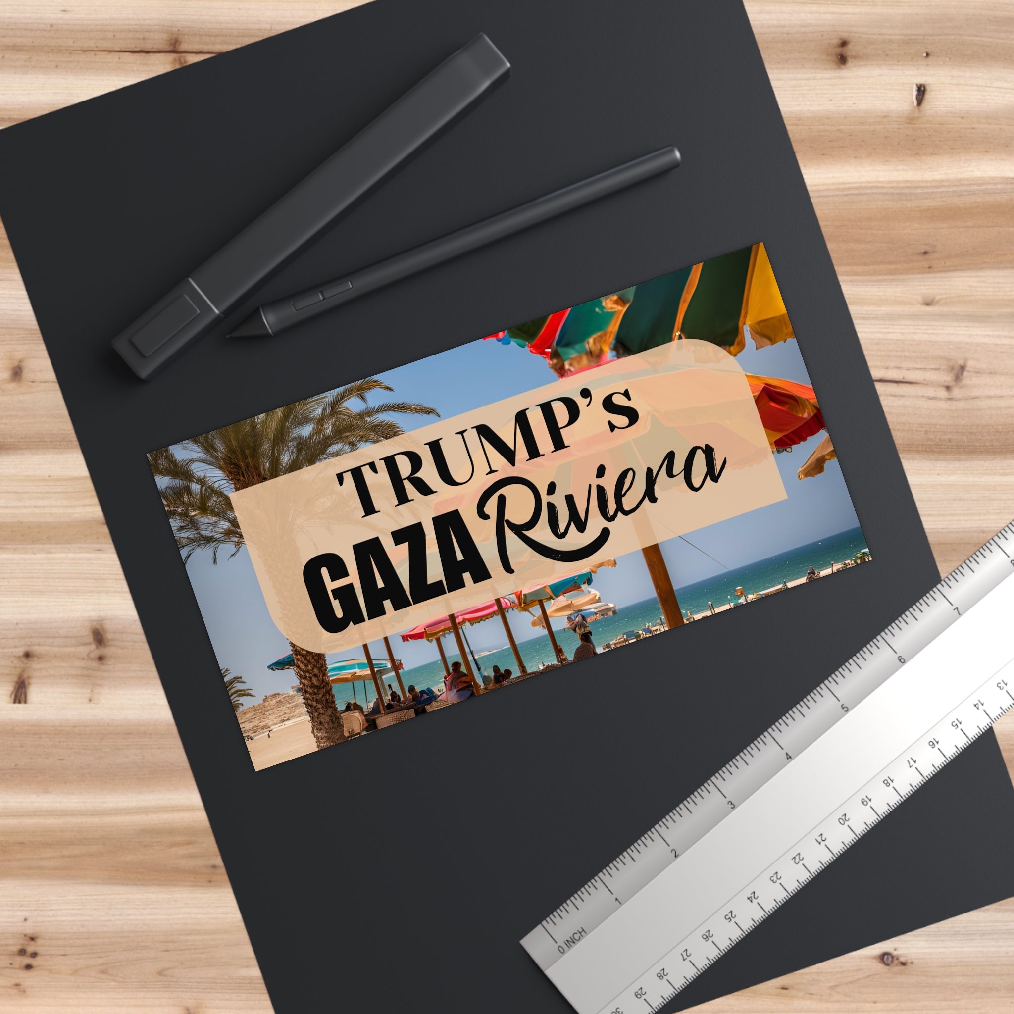 Trump's Gaza Riviera Bumper Sticker - Fun Travel Decor - Accessories, Auto, Bumper Decor - EpiAl's Shop