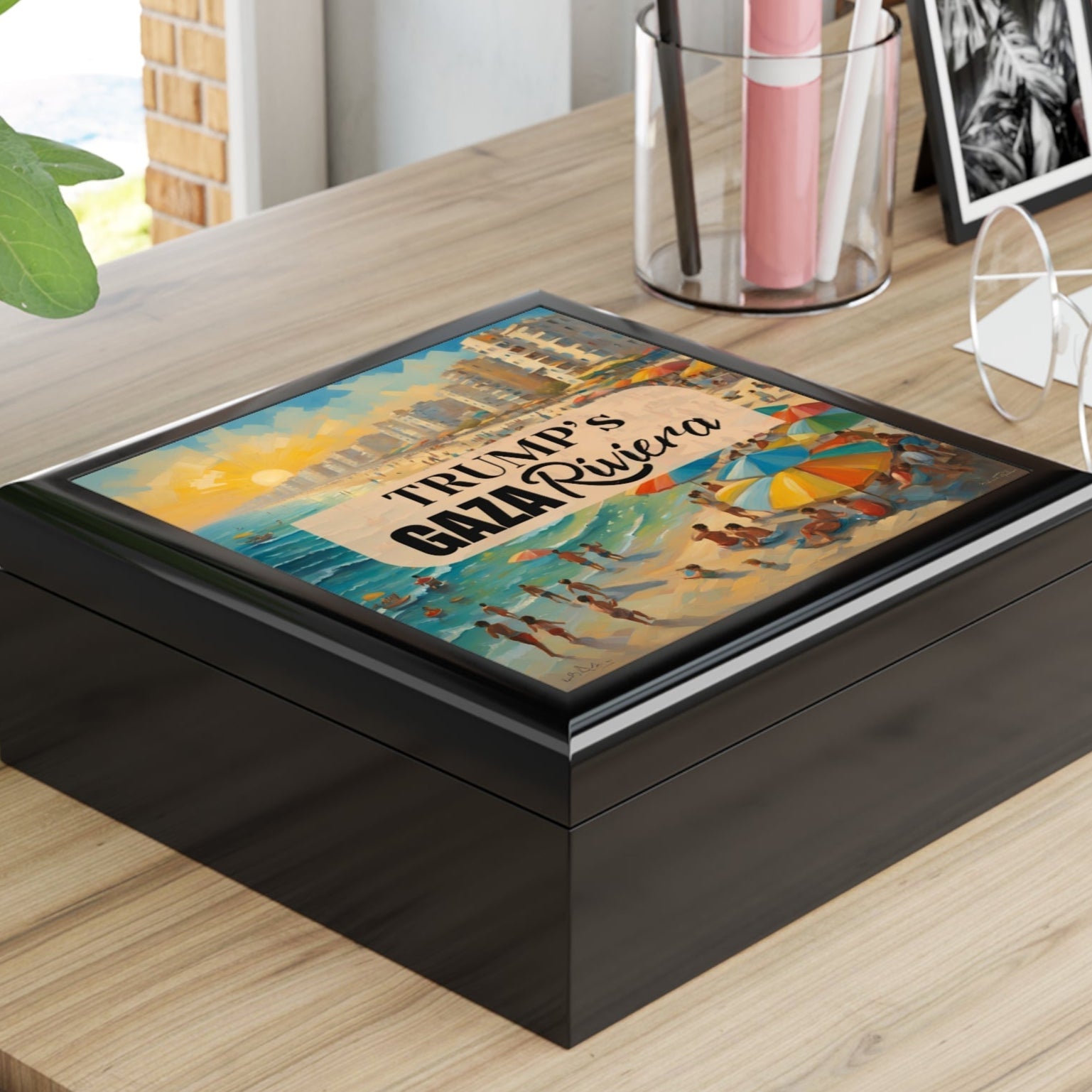 Trump’s Gaza Riviera Seaside Jewelry Box - Decor, Bedroom, Jewelry Boxes - EpiAl's Shop