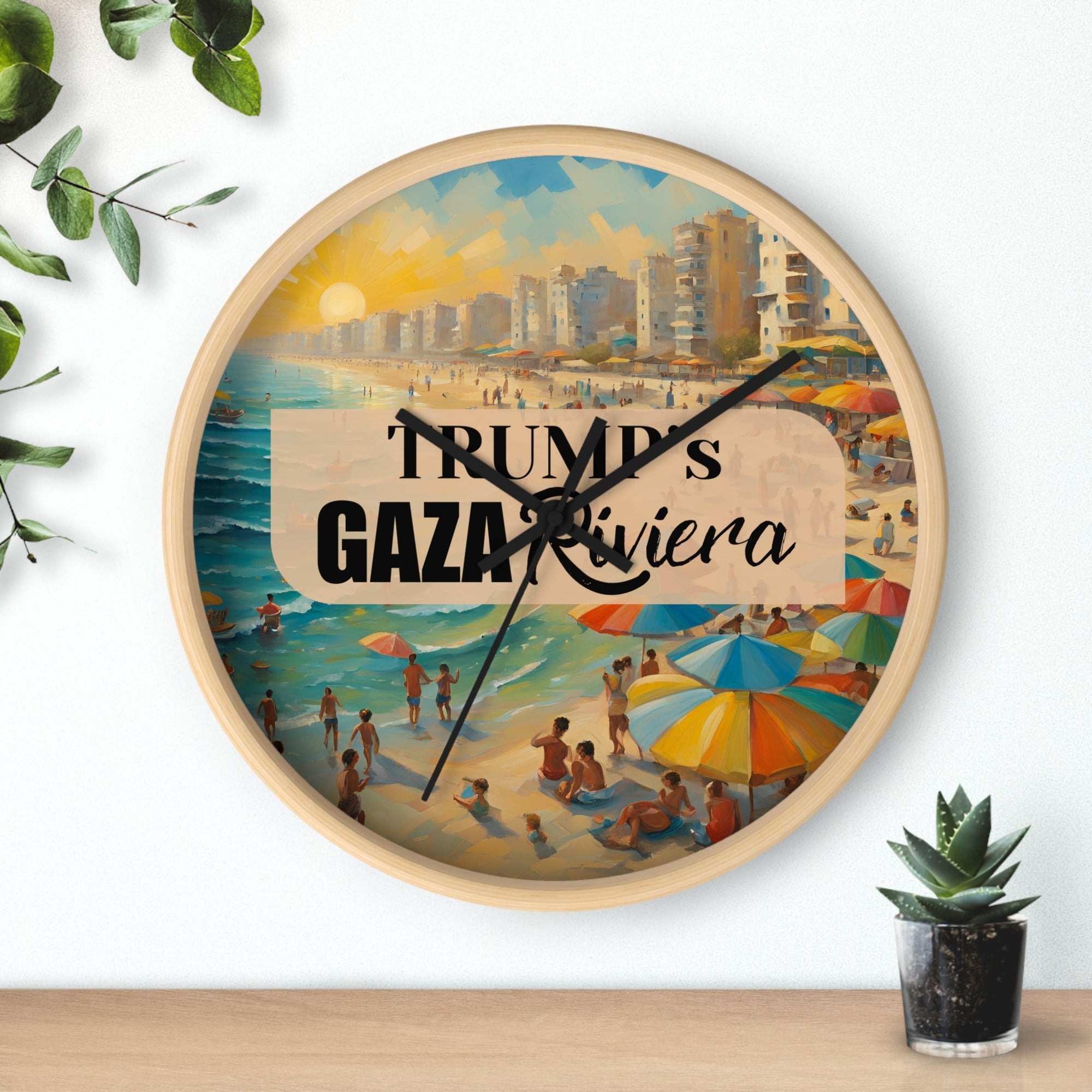 Trump's Gaza Riviera Seaside Wall Clock - Decor, Home, Wall Clocks - EpiAl's Shop