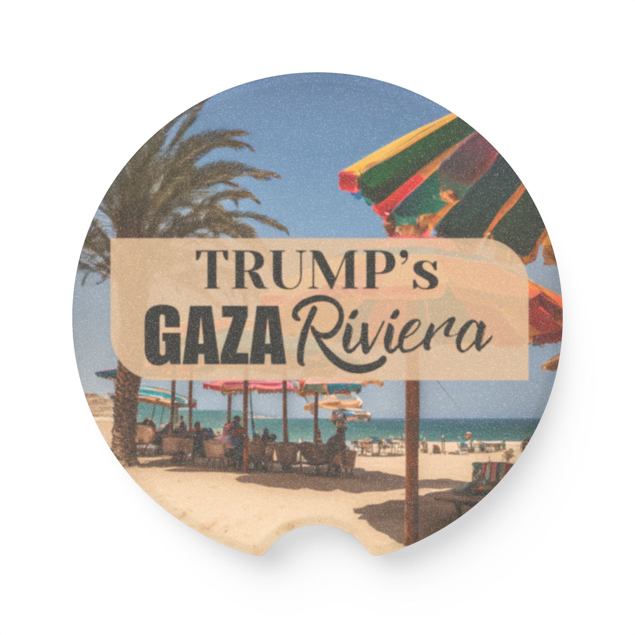 Trump's Gaza Riviera Soapstone Car Coaster - Accessories, Auto, Coasters - EpiAl's Shop