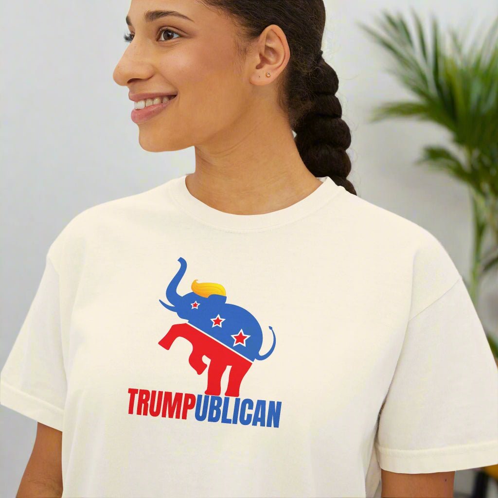 Trumpublican Women's Boxy Tee - Clothing, T-shirts, Crop - EpiAl's Shop