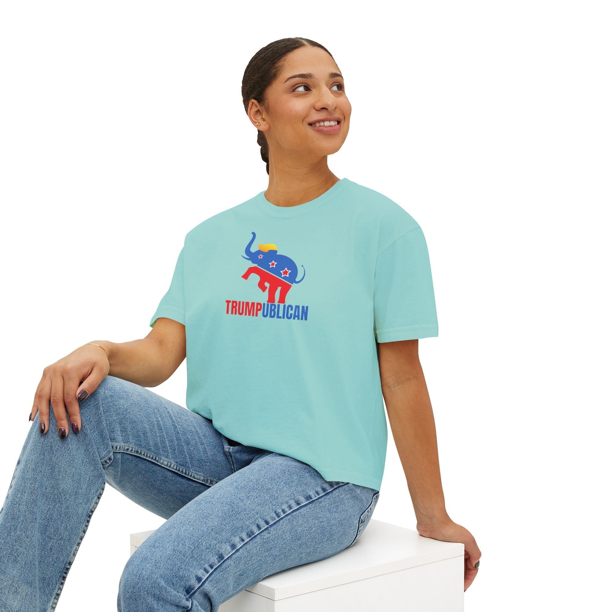 Trumpublican Women's Boxy Tee - Clothing, T-shirts, Crop - EpiAl's Shop
