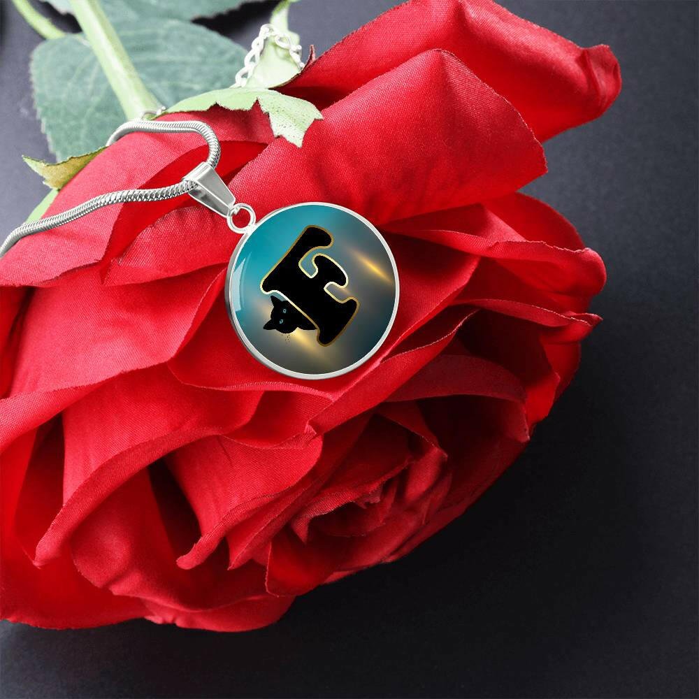 Turquoise Gold F Necklace - EpiAl's Shop