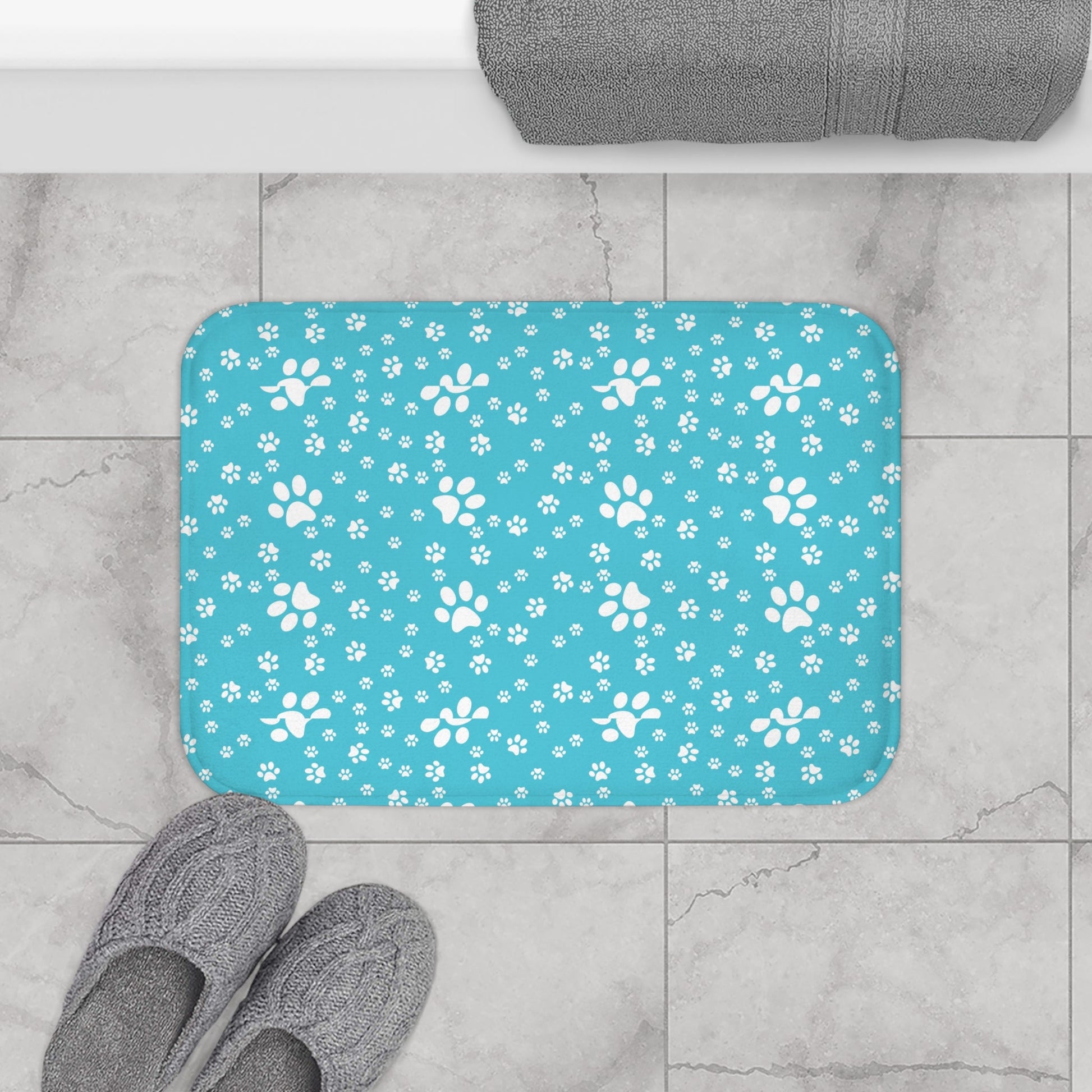 Turquoise Paw Bath Mat - Home Decor - Epileptic Al’s Shop