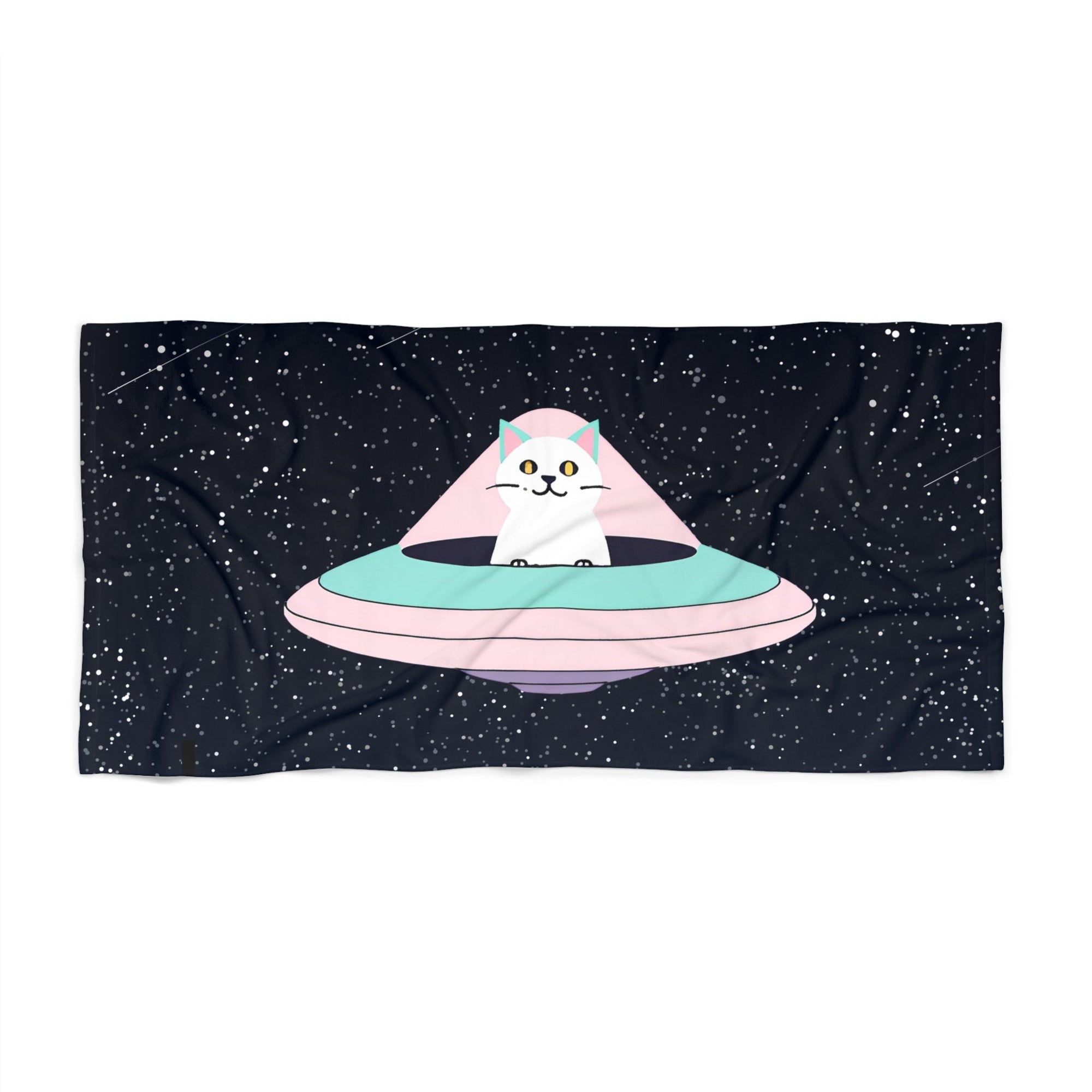 UFO Kitty Beach Towel - Decor, Towels, Beach - EpiAl's Shop