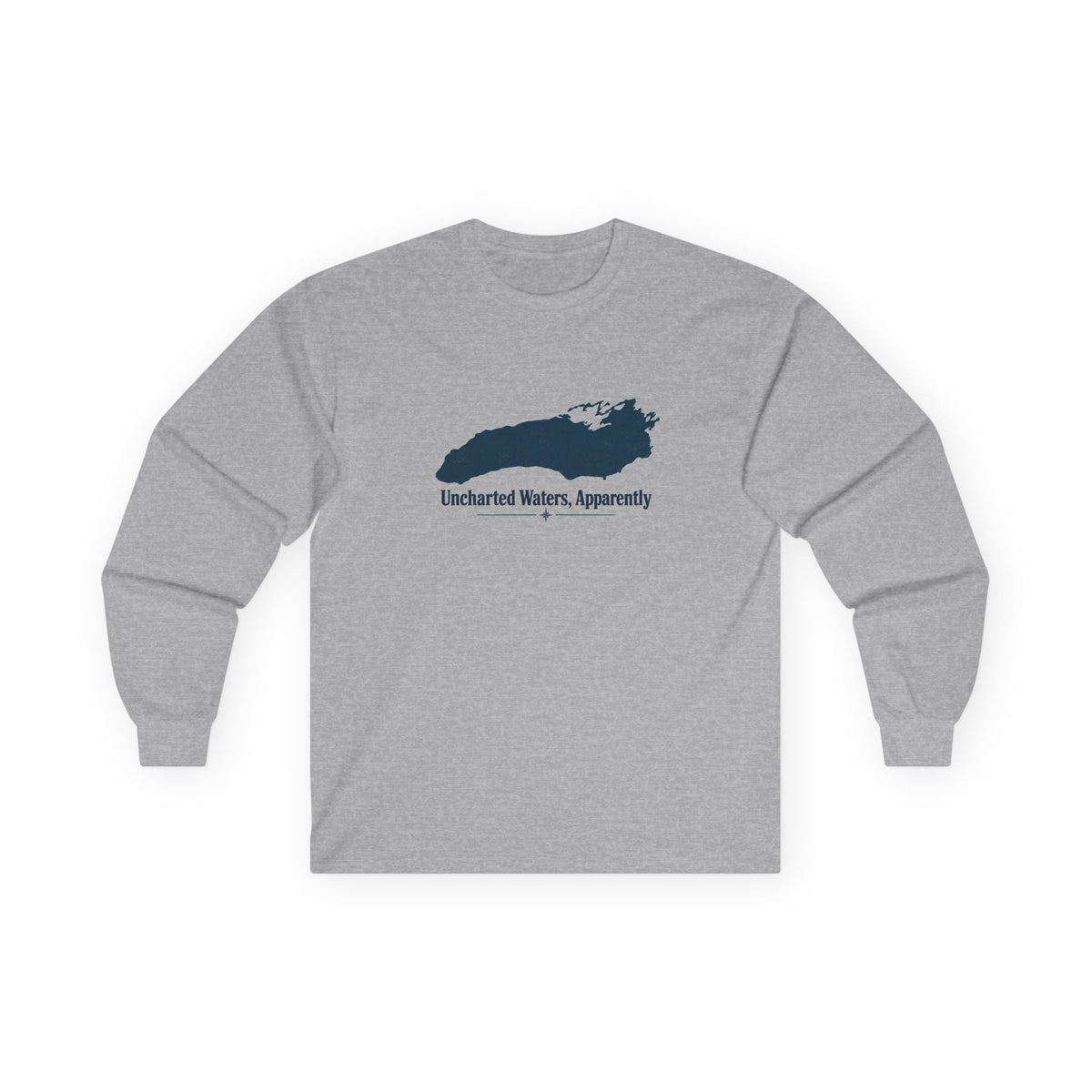 Uncharted Waters, Apparently Long Sleeve Tee | Lake Ontario Humor Shirt - Clothing, Unisex, T-Shirts, Long-Sleeved - EpiAl's Shop