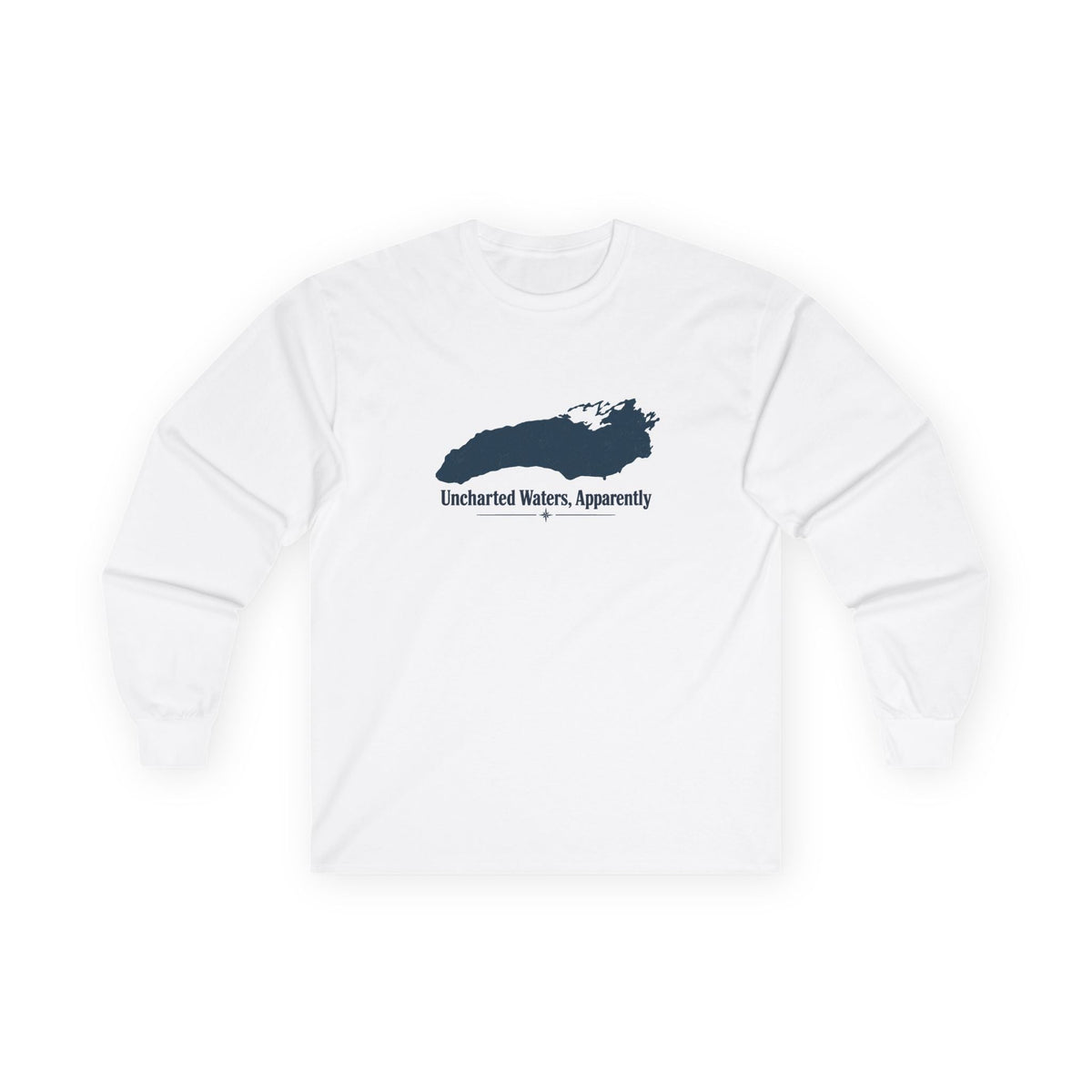 Uncharted Waters, Apparently Long Sleeve Tee | Lake Ontario Humor Shirt - Clothing, Unisex, T-Shirts, Long-Sleeved - EpiAl's Shop