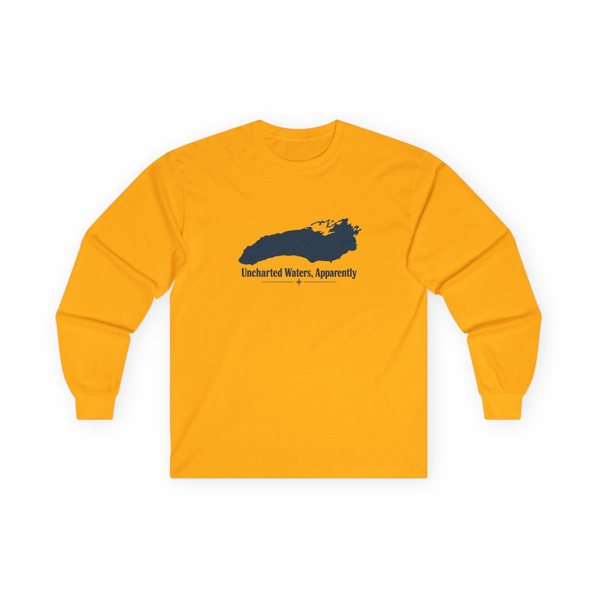Uncharted Waters, Apparently Long Sleeve Tee | Lake Ontario Humor Shirt - Clothing, Unisex, T-Shirts, Long-Sleeved - EpiAl's Shop