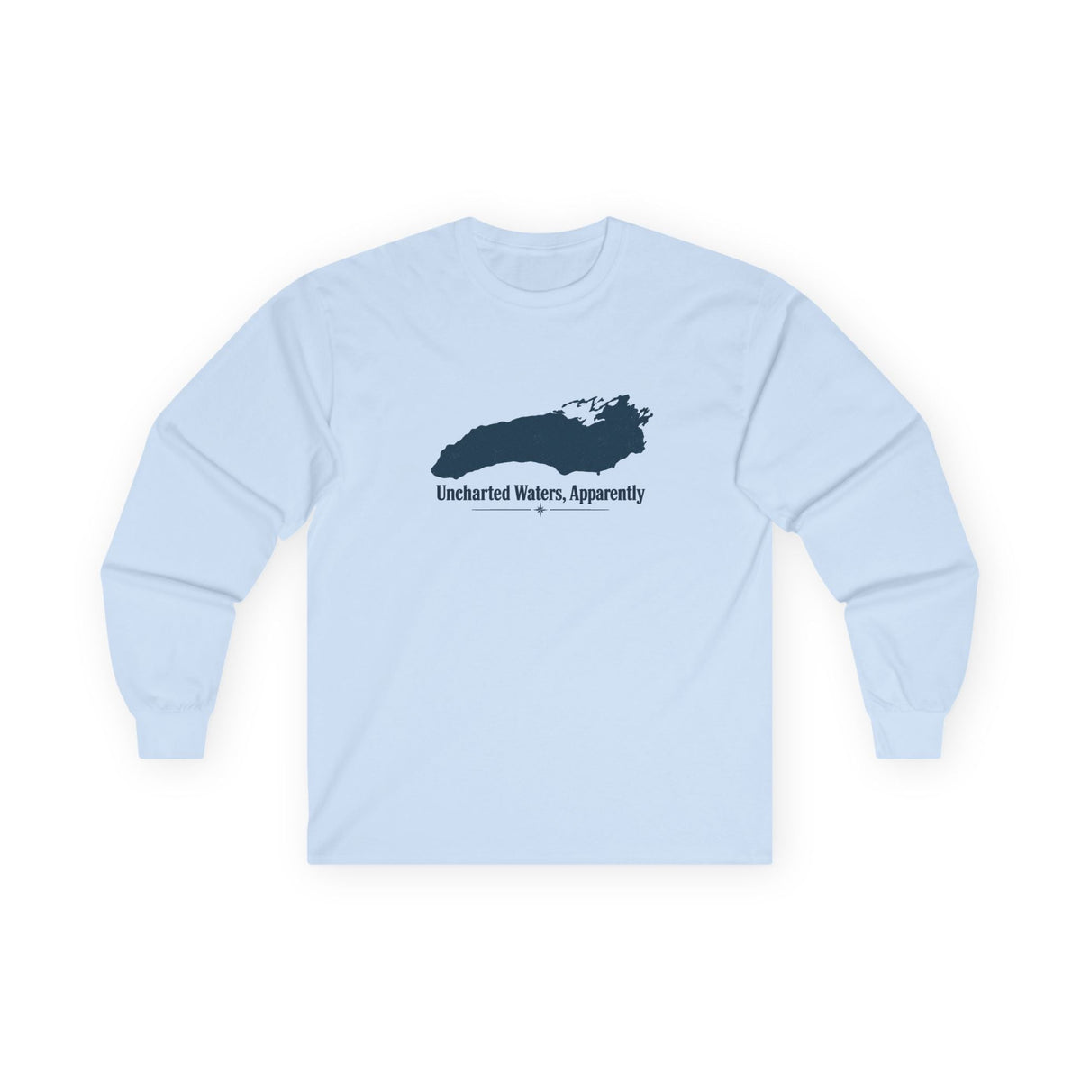 Uncharted Waters, Apparently Long Sleeve Tee | Lake Ontario Humor Shirt - Clothing, Unisex, T-Shirts, Long-Sleeved - EpiAl's Shop