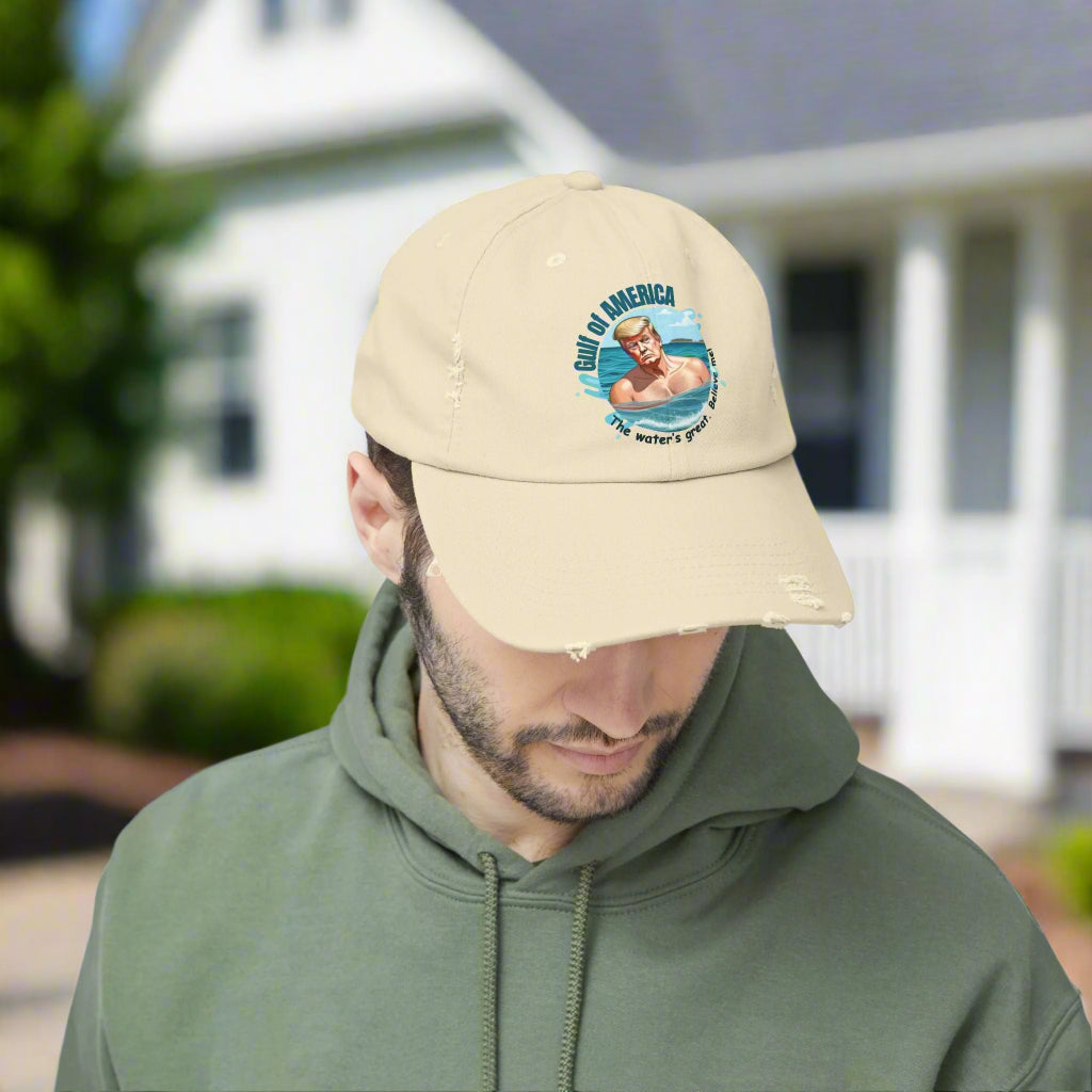 Unisex Distressed Cap - American Gulf Beach Hat - Hats, Baseball & Trucker - EpiAl's Shop