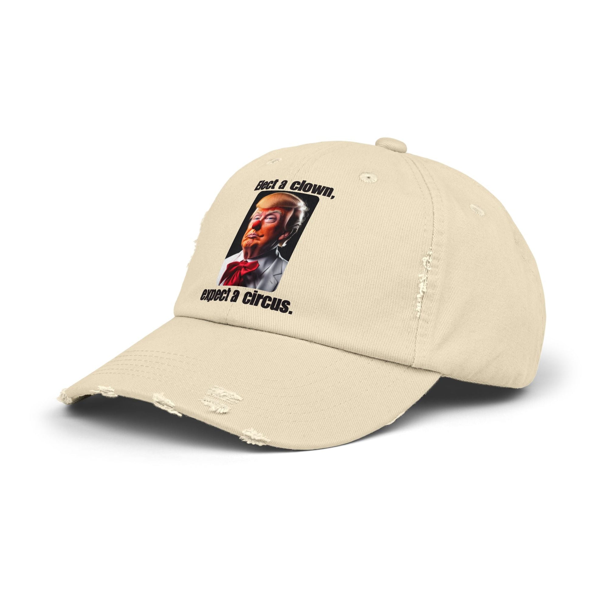 Unisex Distressed Cap - "Elect a Clown, Expect a Circus" Statement Hat - Casual Fun Wear - Hats, Baseball & Trucker - EpiAl's Shop