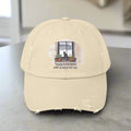Unisex Distressed Cap - "Happy is the Home with at Least One Cat" - Hats, Baseball & Trucker - EpiAl's Shop