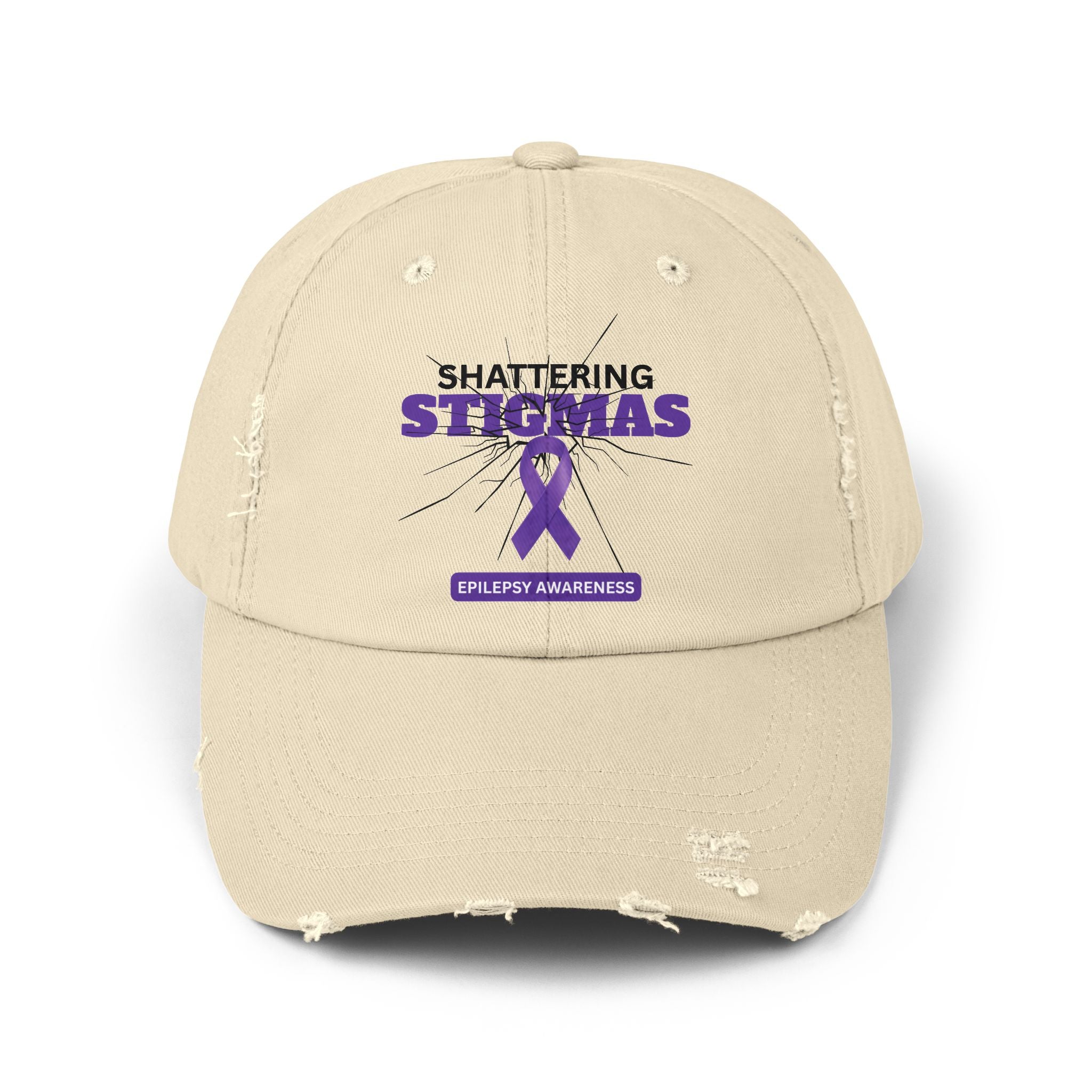 Unisex Distressed Cap - Shattering Stigmas for Epilepsy Awareness - Hats, Baseball & Trucker - EpiAl's Shop
