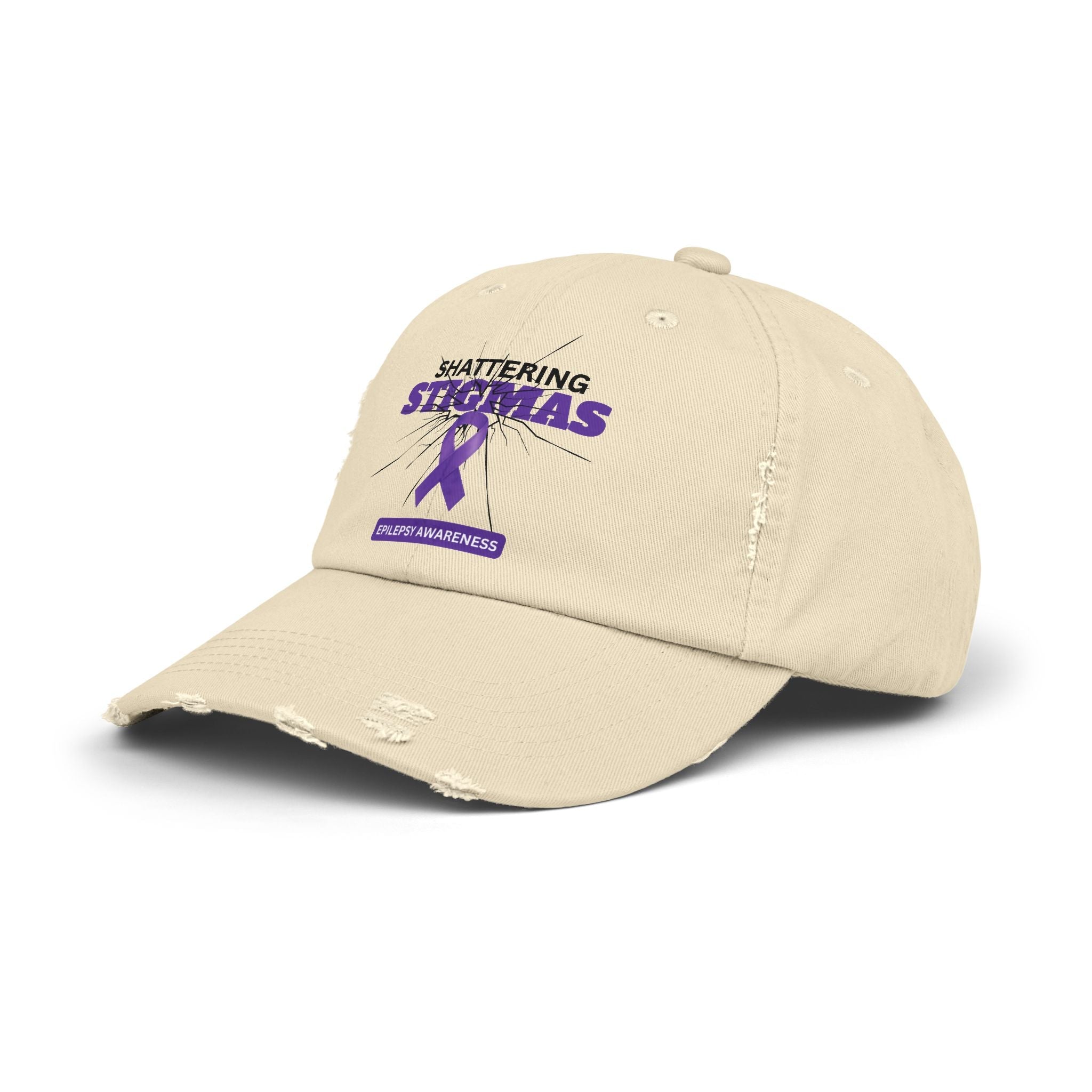 Unisex Distressed Cap - Shattering Stigmas for Epilepsy Awareness - Hats, Baseball & Trucker - EpiAl's Shop