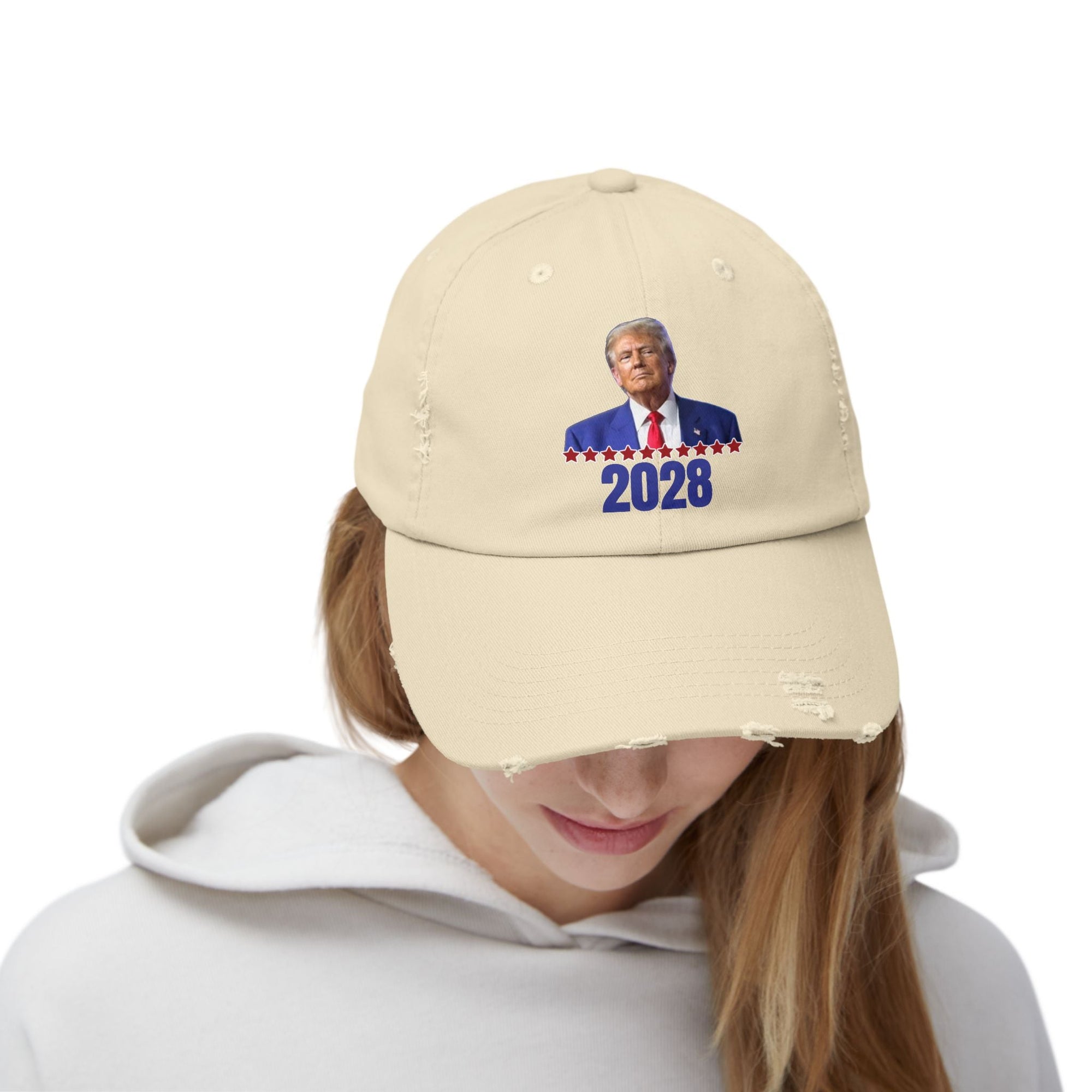 Unisex Distressed Cap - Vote 2028 with Iconic Design - Hats, Baseball & Trucker - EpiAl's Shop