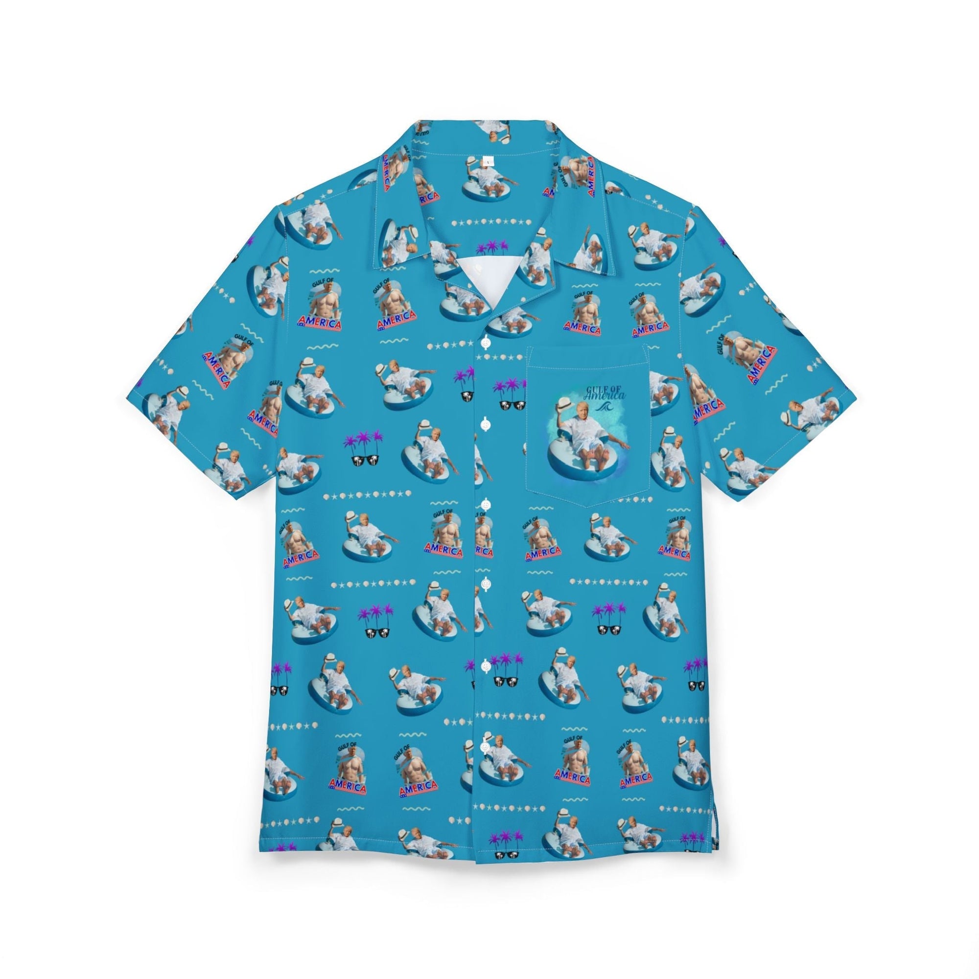 Unisex Hawaiian - style Button Shirt - American Gulf Design - Clothing, Hawaiian Style Shirts - EpiAl's Shop