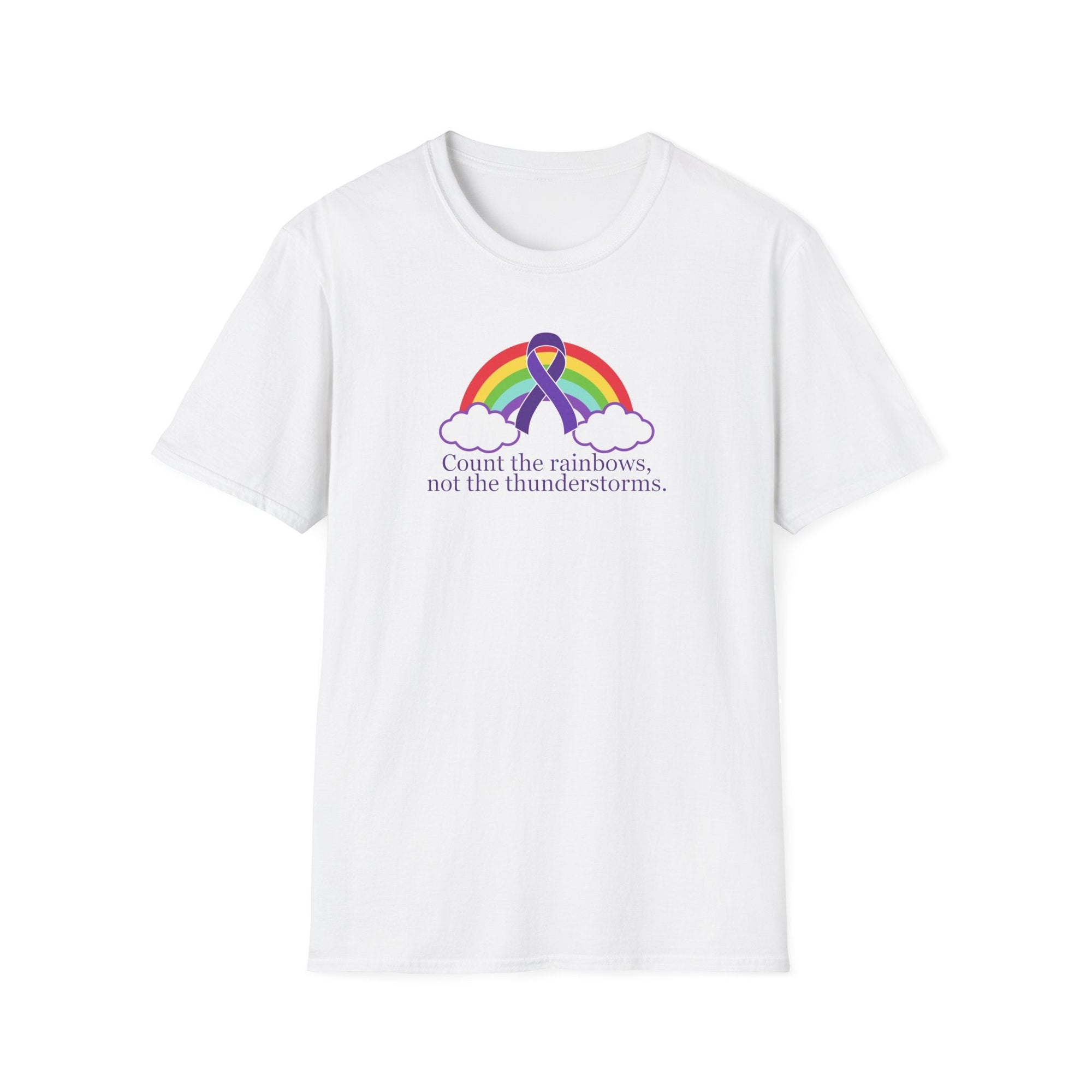 Unisex Softstyle T-Shirt - 'Count the Rainbows' Inspirational Tee - Clothing, T-shirts - EpiAl's Shop
